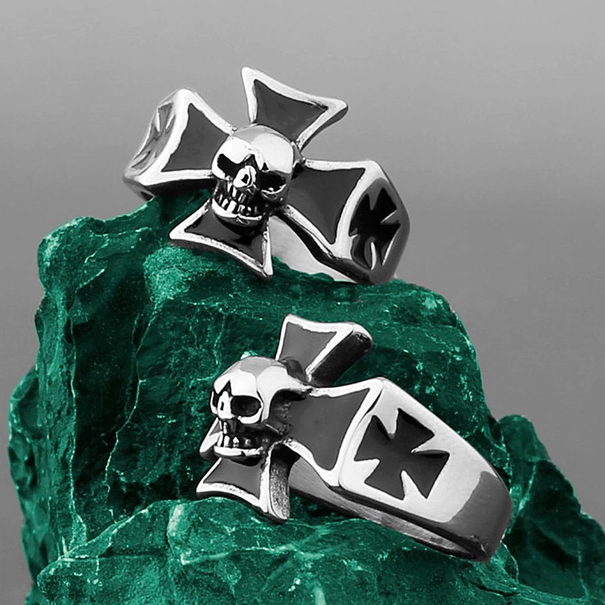 Vintage Soldier Retro Cross Ring Size 44 - 1 Thumbnail