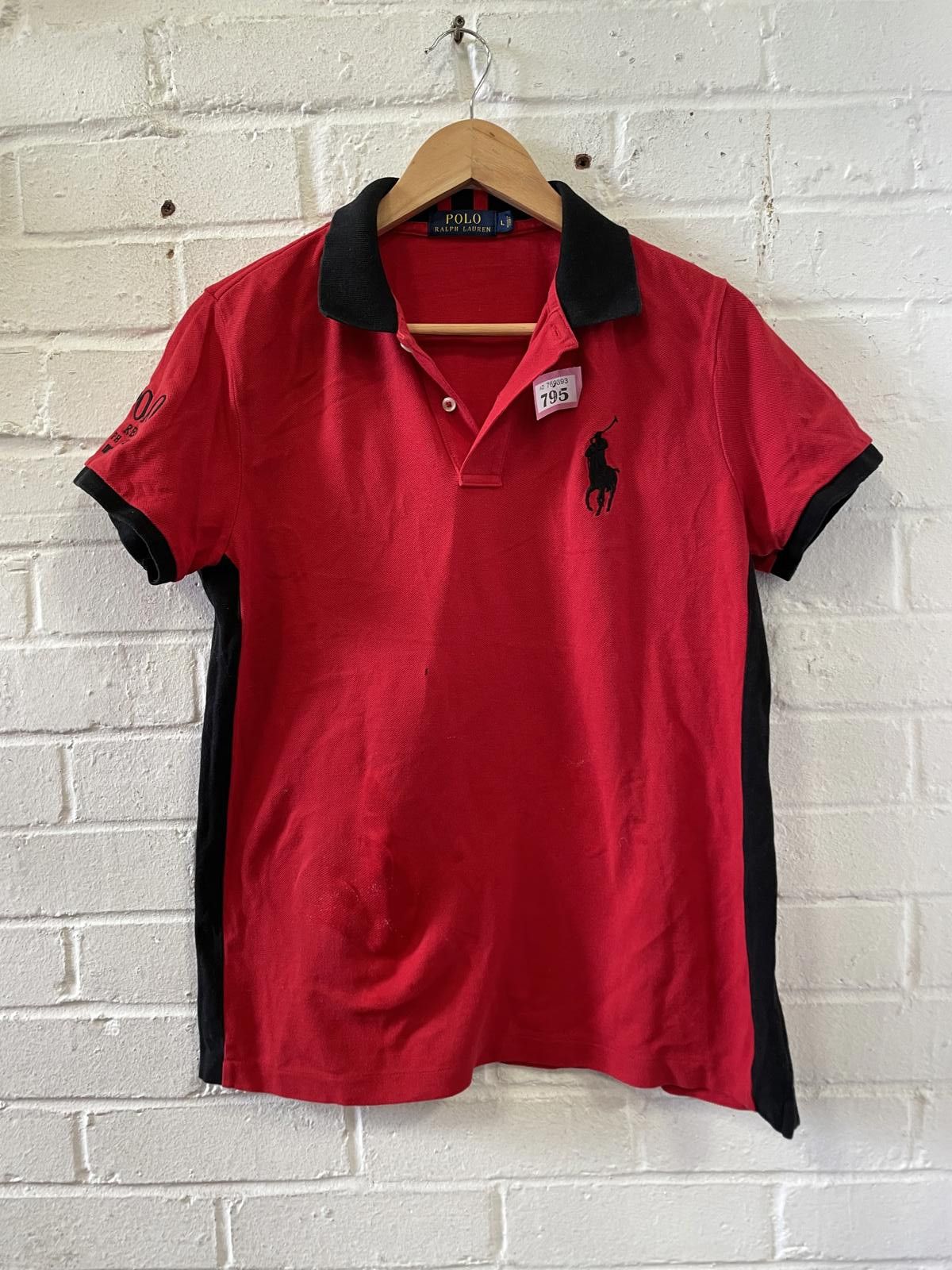 Polo Ralph Lauren Polo Ralph Lauren Men's Red and Black Short Sleeve Polo Size US L / EU 52-54 / 3 - 1 Thumbnail