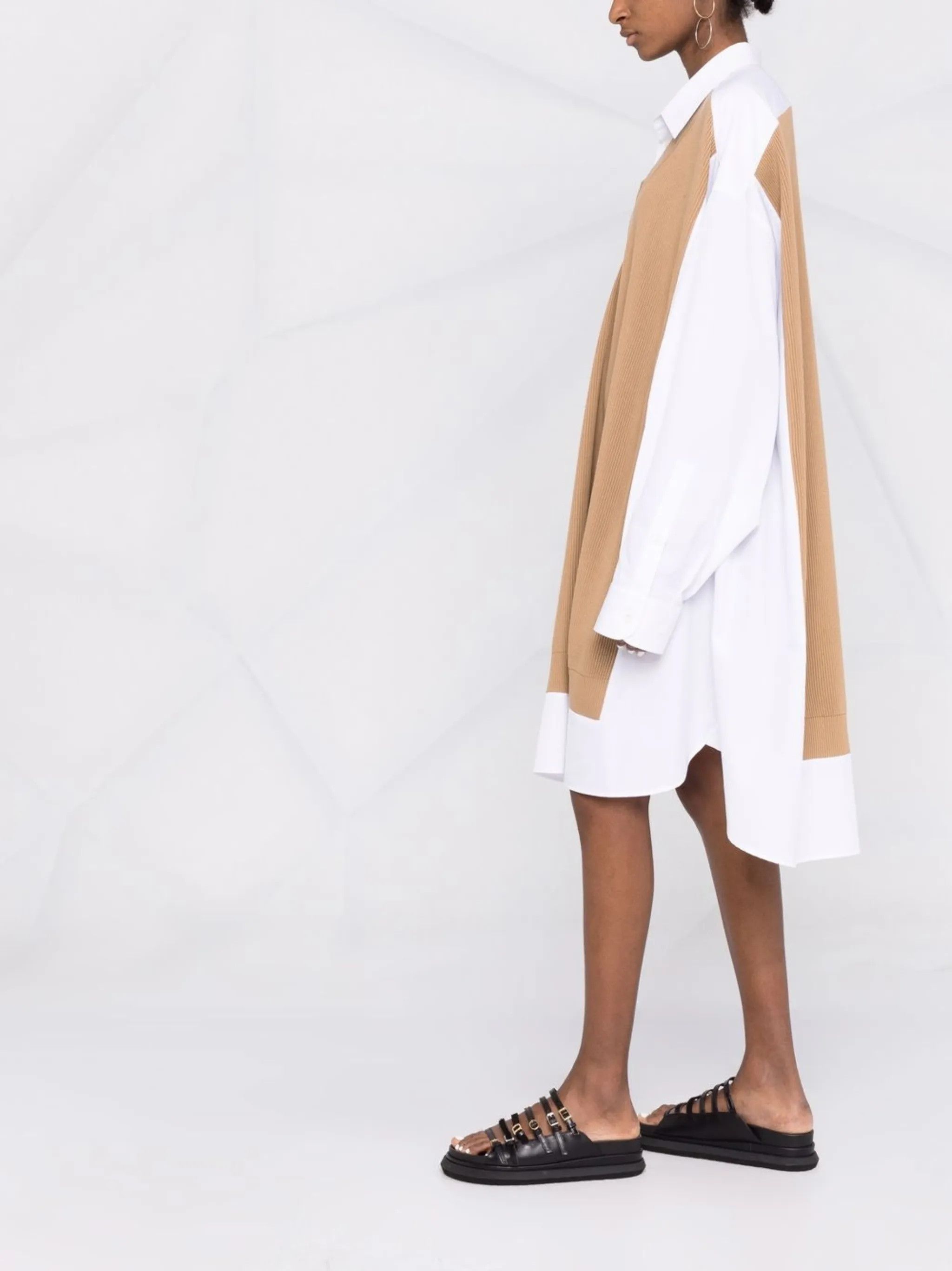 Maison Margiela o1y0625 Midi Dress in Beige/White Size M / US 6-8 / IT 42-44 - 3 Thumbnail