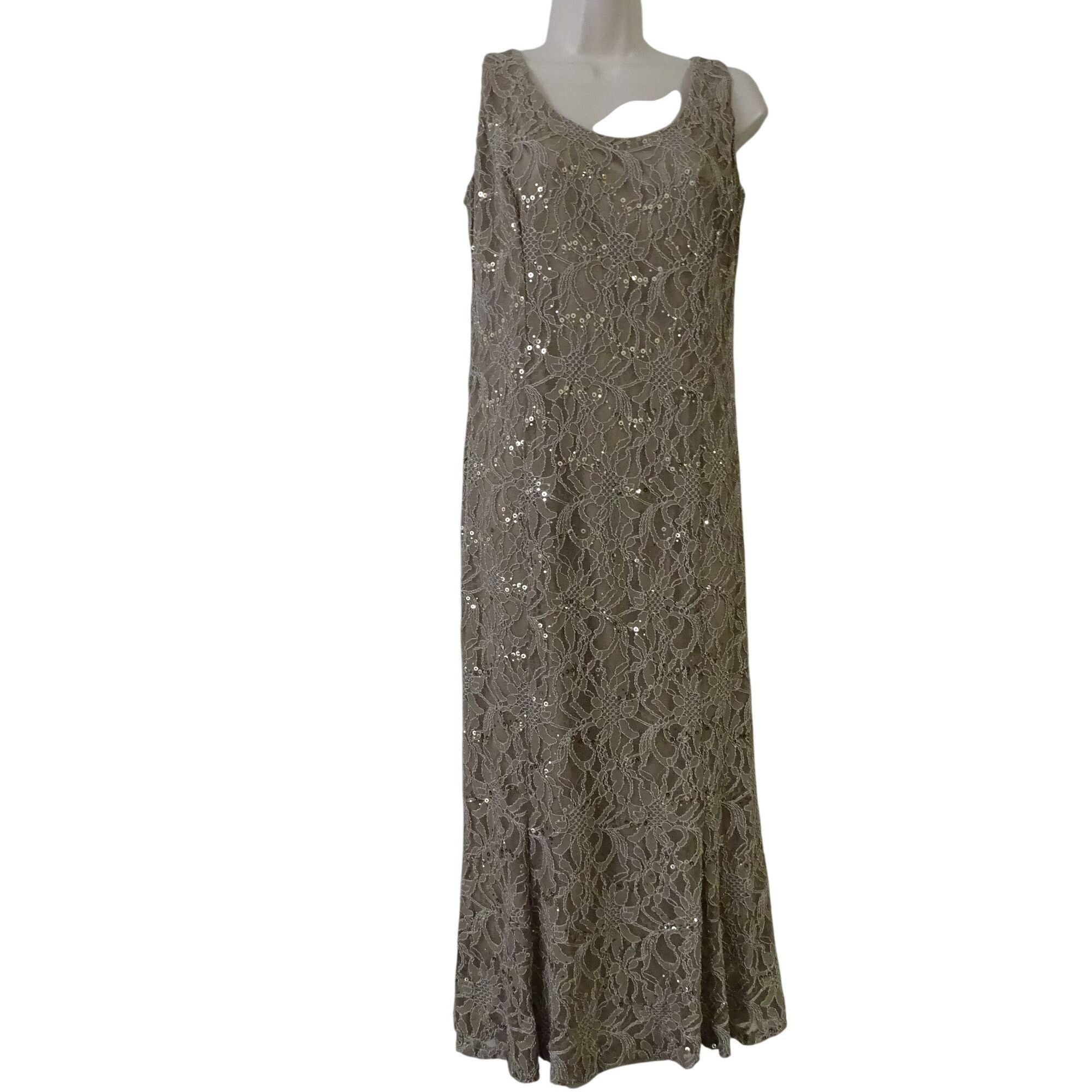 Vintage Vintage Ursula Of Switzerland Tan Lace Sleeveless Formal 14 Size XL / US 12-14 / IT 48-50 - 1 Thumbnail