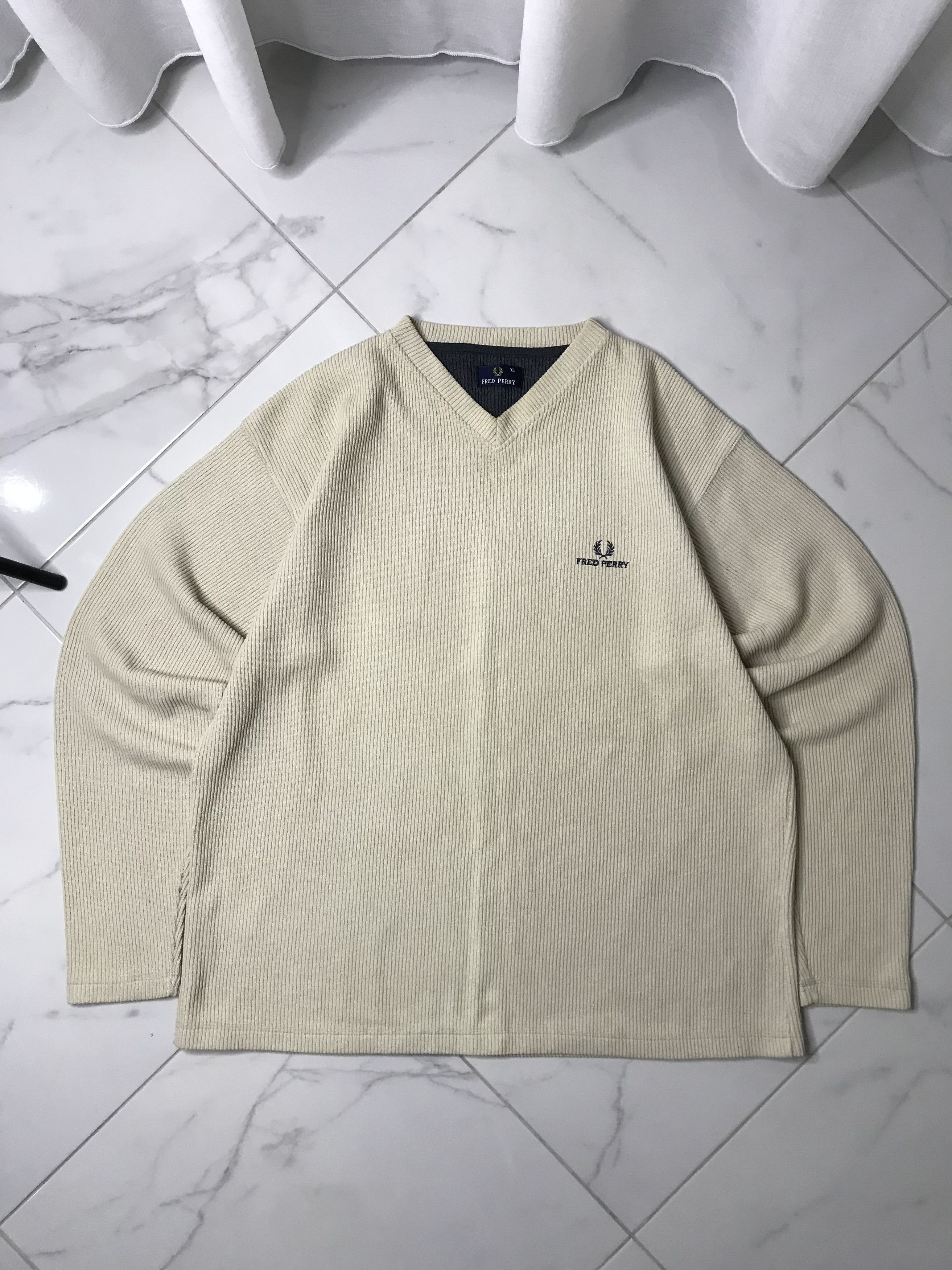 Fred Perry × Vintage Fred Perry v-neck vintage sweater y2k men’s Size US XL / EU 56 / 4 - 1 Thumbnail