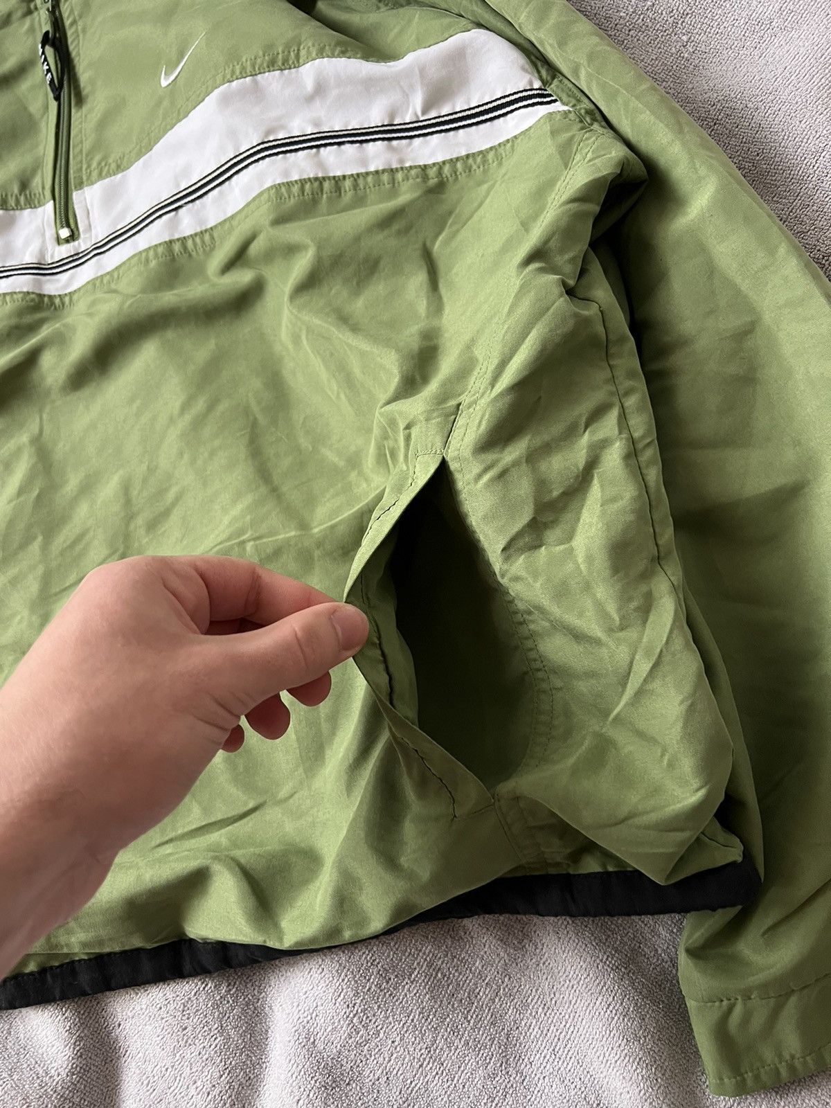 Nike × Vintage Nike vintage anorak nylon jacket drill 90s y2k green swoosh Size US M / EU 48-50 / 2 - 6 Thumbnail