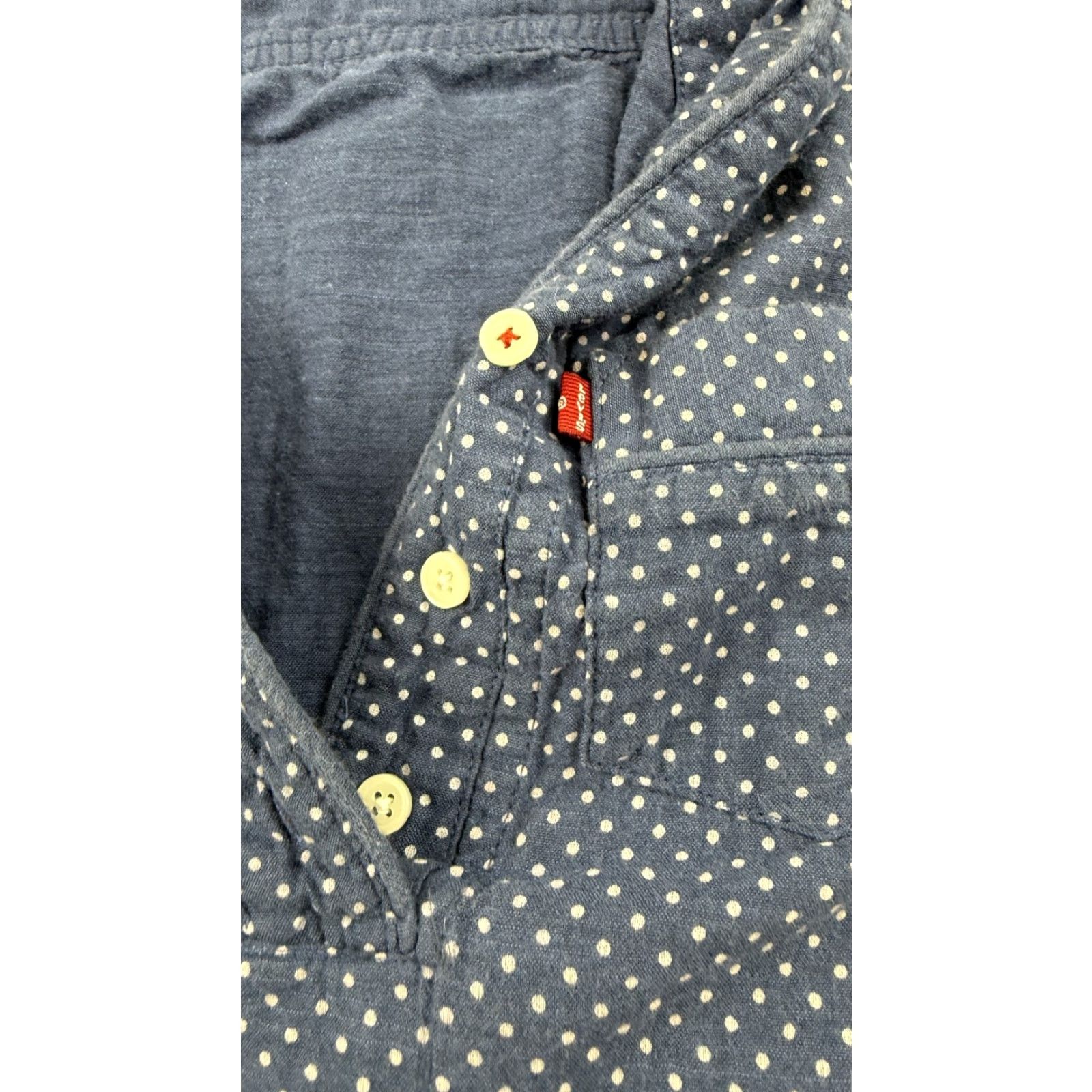 Levi's VINTAGE Levi's Shirt Women XS Blue White Polka Dot Long Sleeve Tunic Casual Top Size XS / US 0-2 / IT 36-38 - 3 Thumbnail