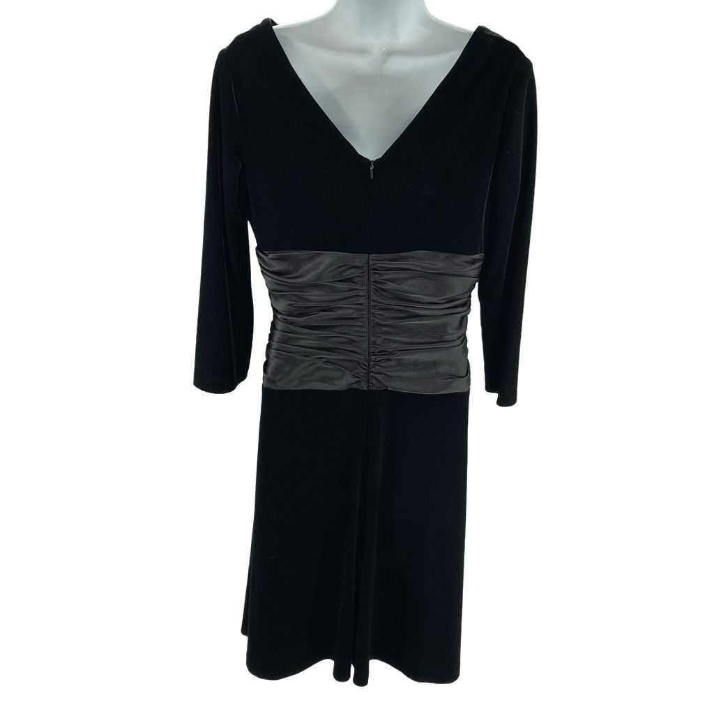 Other Suzi Chin for Maggy Boutique ruched satin waist black velvet Size L / US 10 / IT 46 - 5 Thumbnail