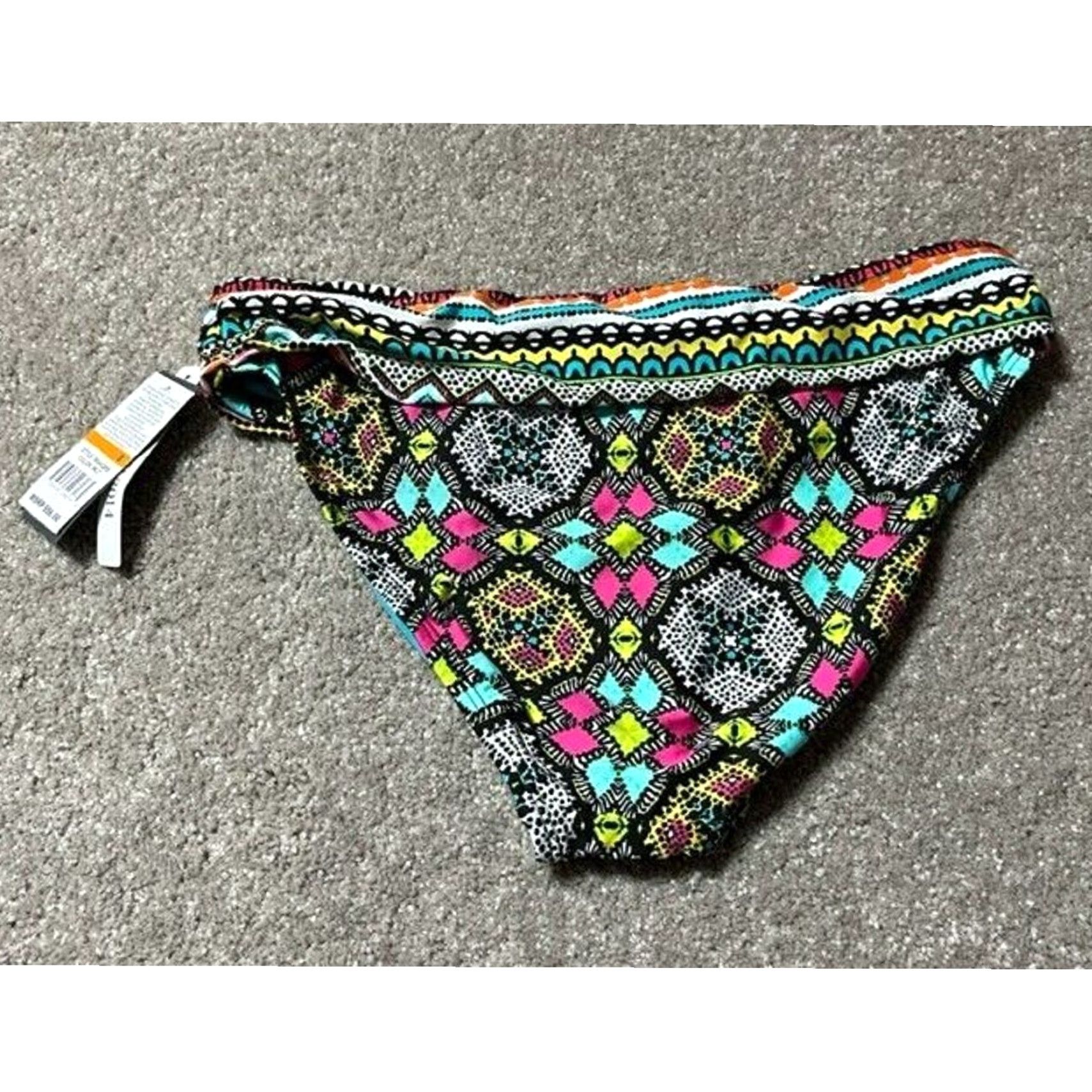 Kenneth Cole Kenneth Cole REACTION Bikini Swim Bottom L Boho Chic Tribal Southwestern Aztec Womens Lined Quick Dry Geometric Pattern Multicolor Nylon Spandex Size 28" / US 6 / IT 42 - 2 Thumbnail