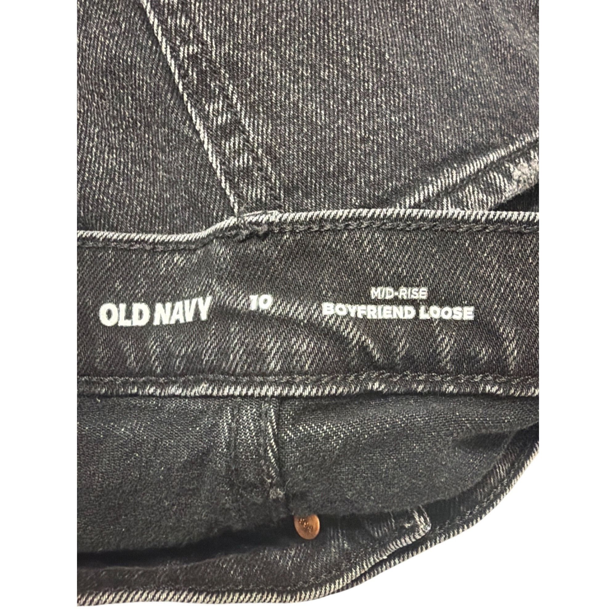 Old Navy Old Navy Mid Rise Boyfriend Loose Black Denim Jeans Relaxed Size 32" / US 10 / IT 46 - 4 Thumbnail