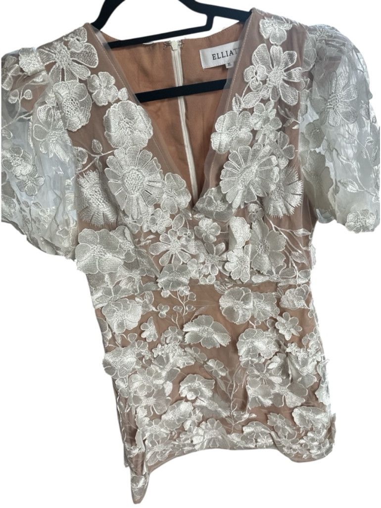 ELLIATT Elliat Zayla Floral Appliqué Cocktail Minidress XL 18 PTP Size XL / US 12-14 / IT 48-50 - 3 Thumbnail