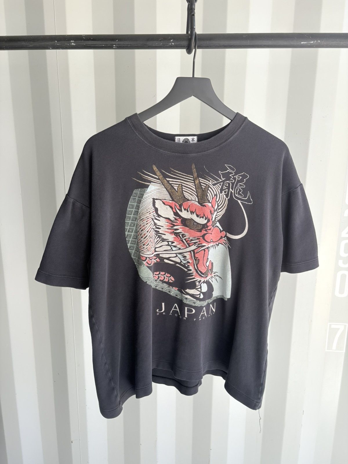 Japan Dragon Boxy Distressed Shirt ERD GRUNGE