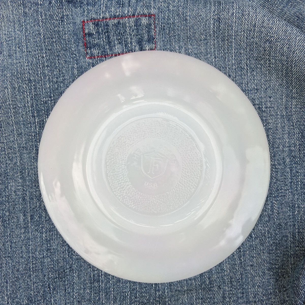 Vintage Federal Glass Moonglow Iridescent Diamond Point Saucer Size ONE SIZE - 2 Thumbnail