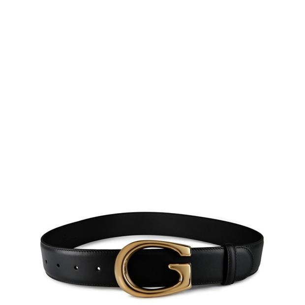 G-Buckle Thin Leather Belt Mens