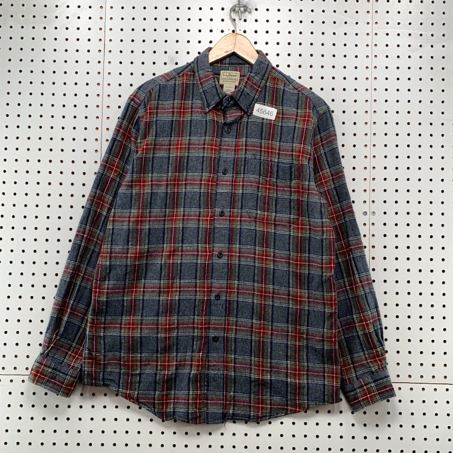 Vintage L.L. Bean Flannel Shirt Mens M Gray Red Plaid Long Sleeve Button-Up Casual Winter Fall Outdoor Size US M / EU 48-50 / 2 - 2 Thumbnail