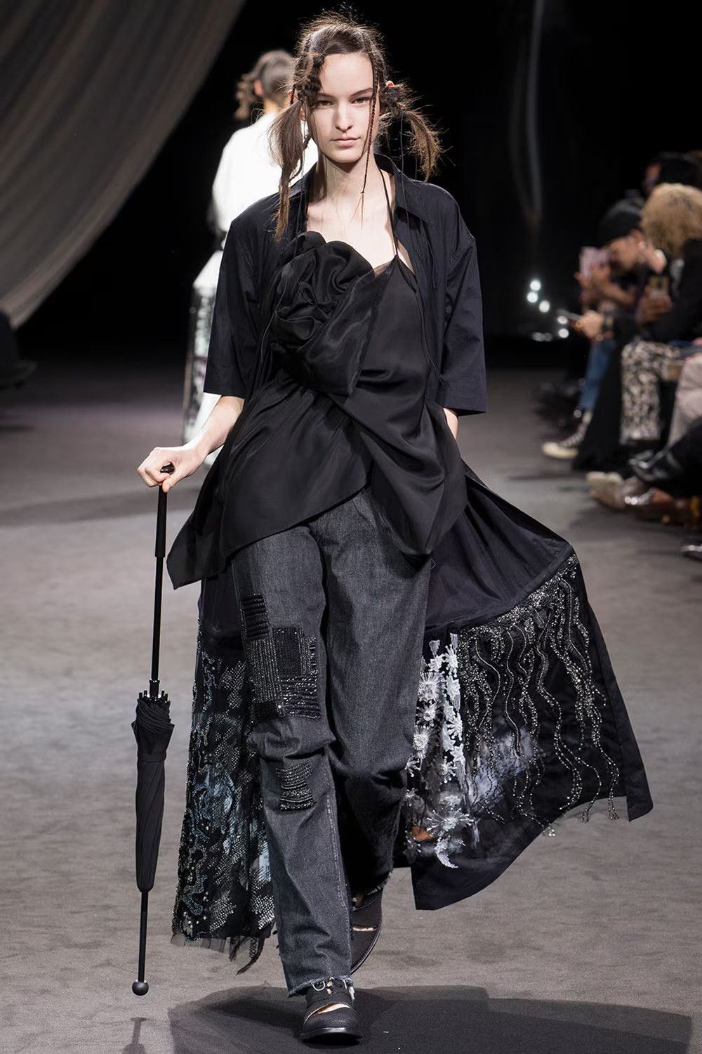 Yohji Yamamoto Yohji Yamamoto Femme - Silk Asymmetric Draped Top Size XS / US 0-2 / IT 36-38 - 7 Thumbnail