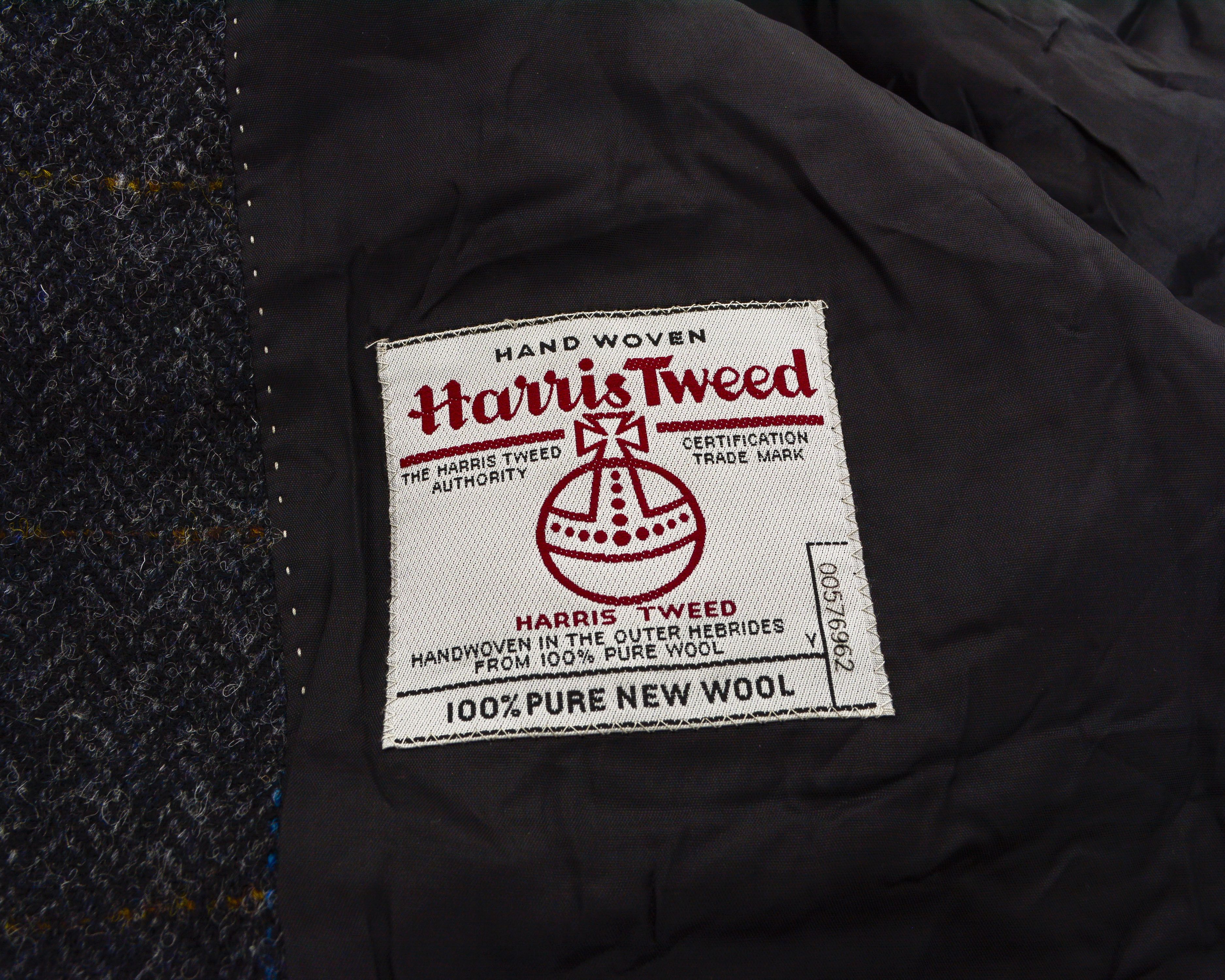 Harris Tweed Vintage Uk 42 Us Men's Wool Herringbone Blazer Coat Jacket L Size 42R - 6 Thumbnail