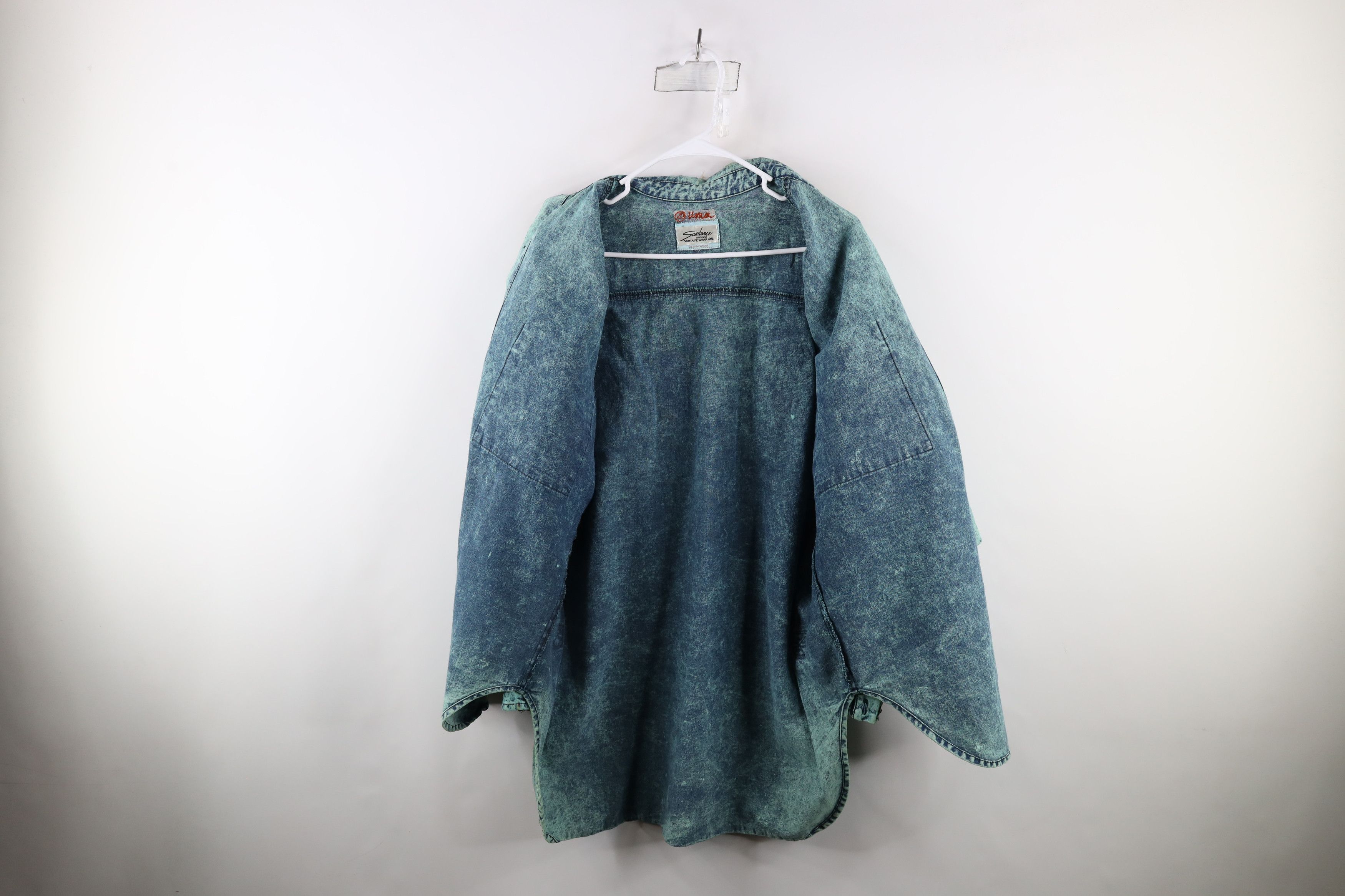 Vintage Vintage 90s Southwestern Glitter Glue Denim Shirt Jacket USA Size XXL / US 16-18 / IT 52-54 - 12 Thumbnail