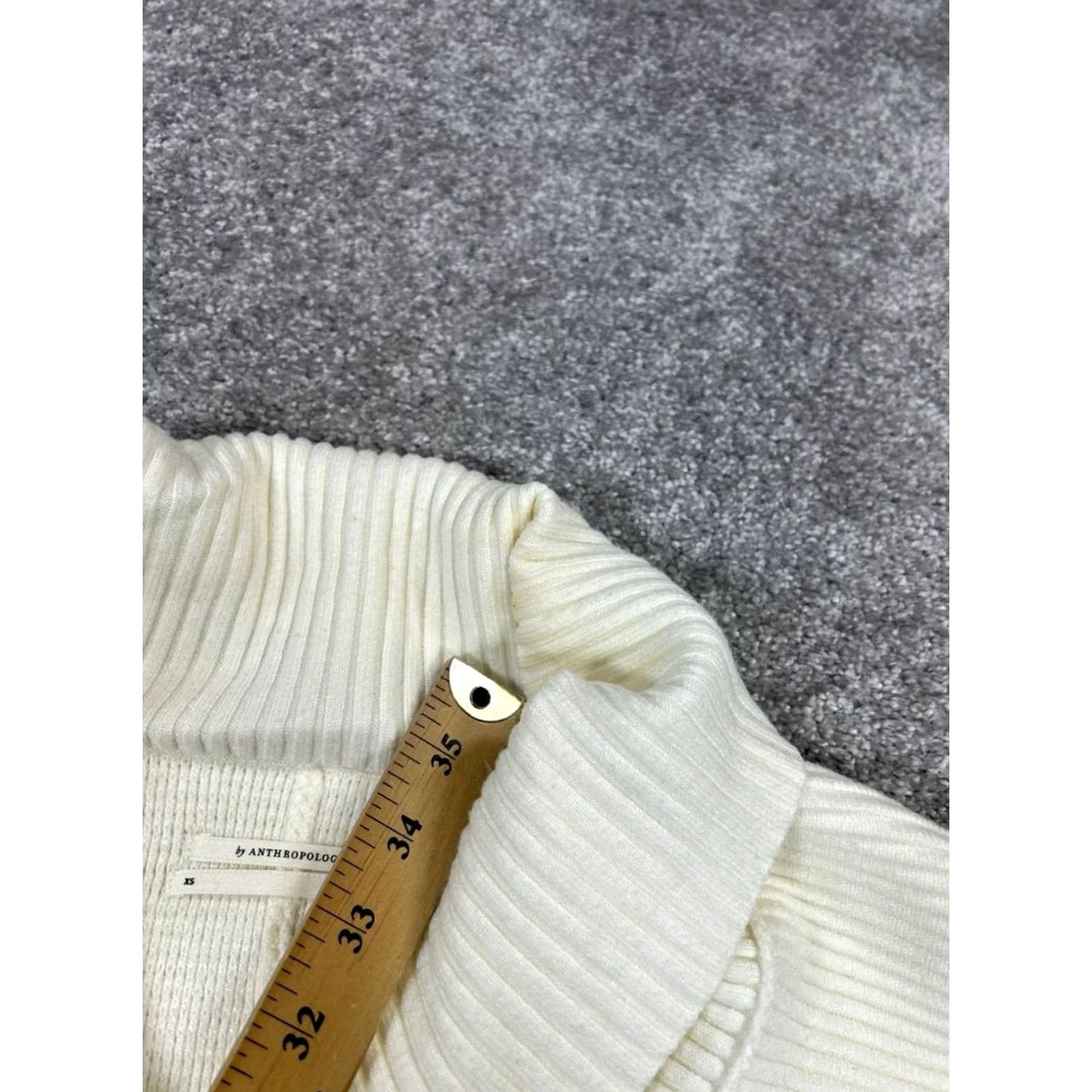 Anthropologie Anthropologie Sweater Womens XS Ivory Knit Open Front Cardigan Size XS / US 0-2 / IT 36-38 - 7 Thumbnail