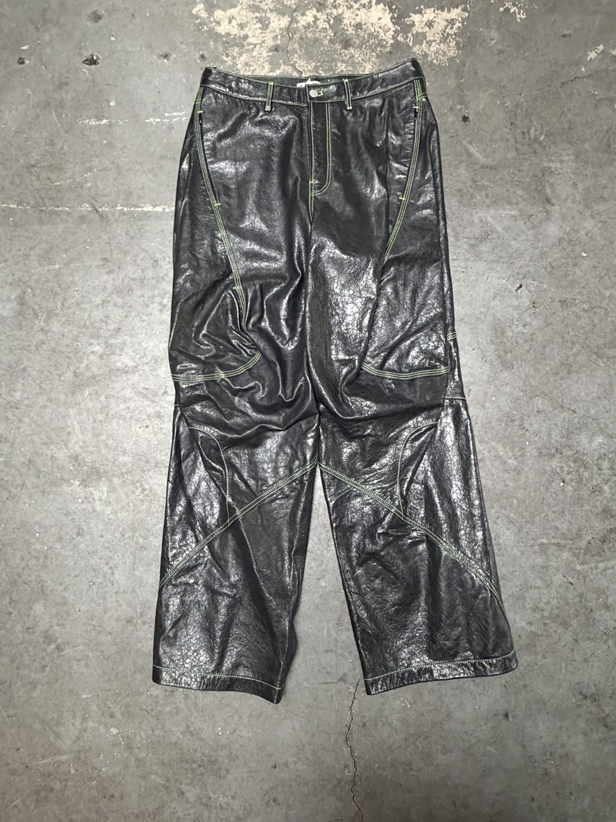 Acne Studios Acne Studios Lorgata Embroidered Leather Trousers Size US 32 / EU 48 - 1 Thumbnail