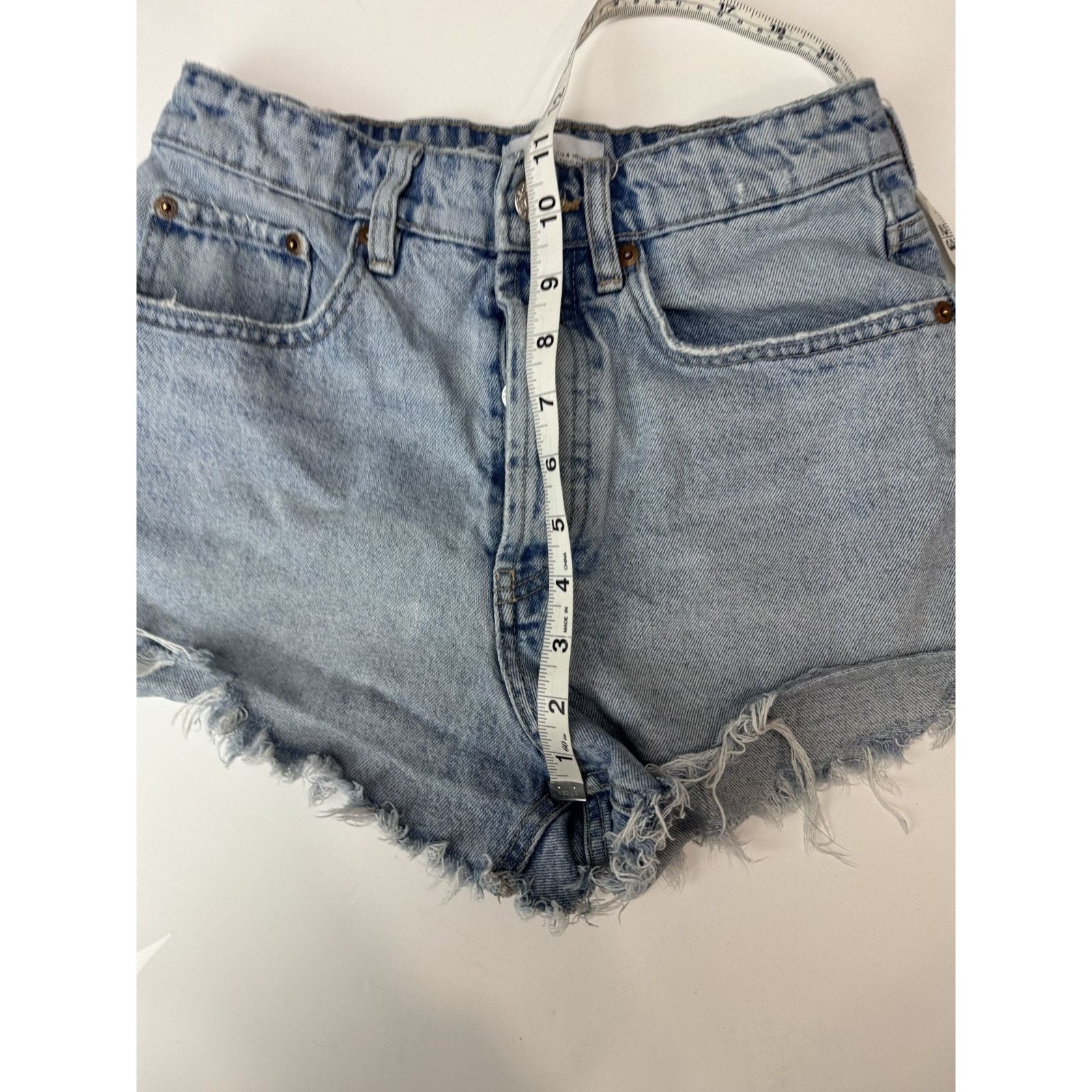 Zara Zara Cut-Off Shorts Grunge Beach High Rise Blue 3" Women's 4 Size 27" / US 4 / IT 40 - 4 Thumbnail