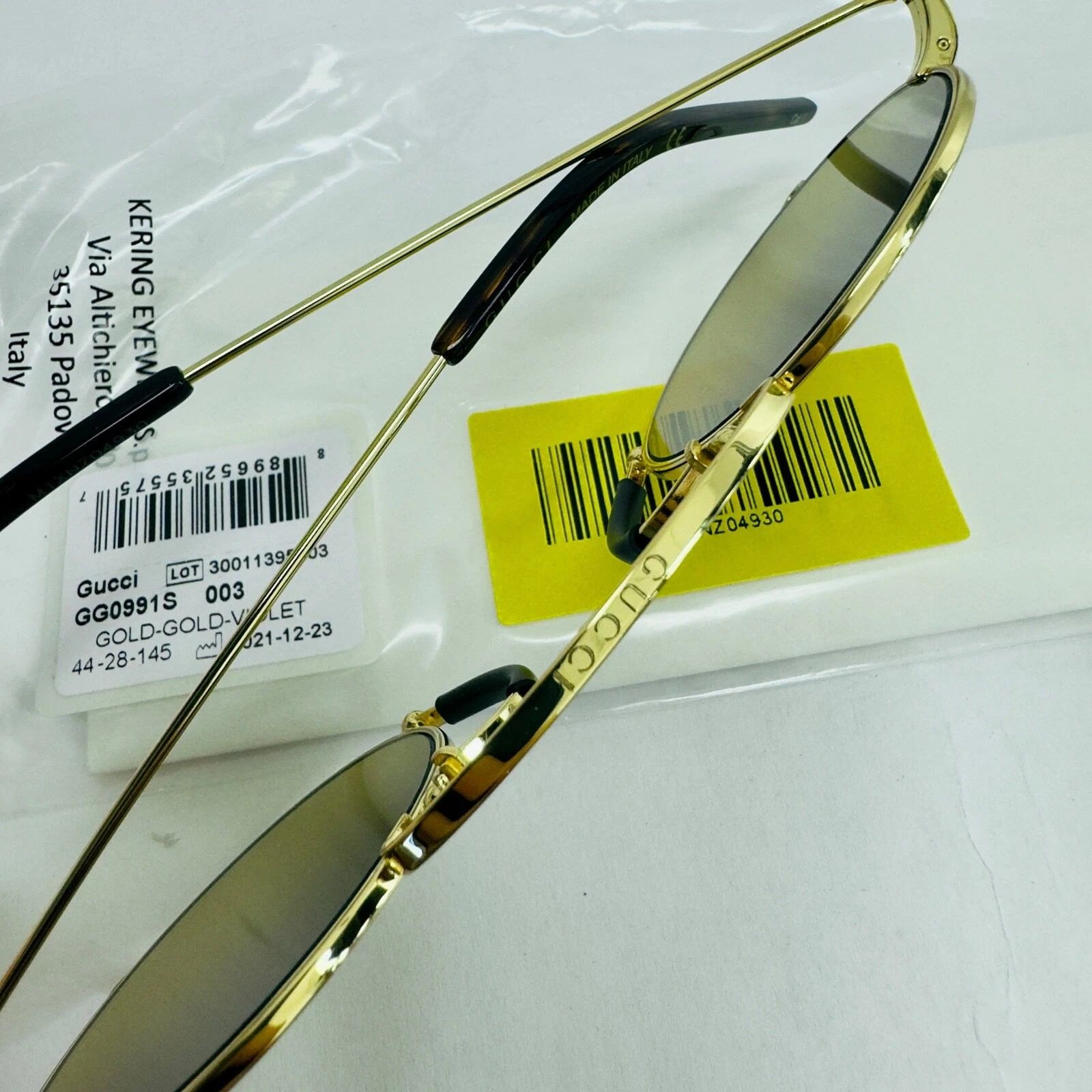 Gucci GUCCI GG0991S ARIA Pinke-nez 0991 Gold Brown 003 Sunglasses Size ONE SIZE - 7 Thumbnail