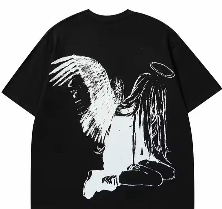 Japanese Brand Streetwear Y2K Creative Angel Sketch Short Sleeve T-Shirt Size US XL / EU 56 / 4 - 1 Thumbnail