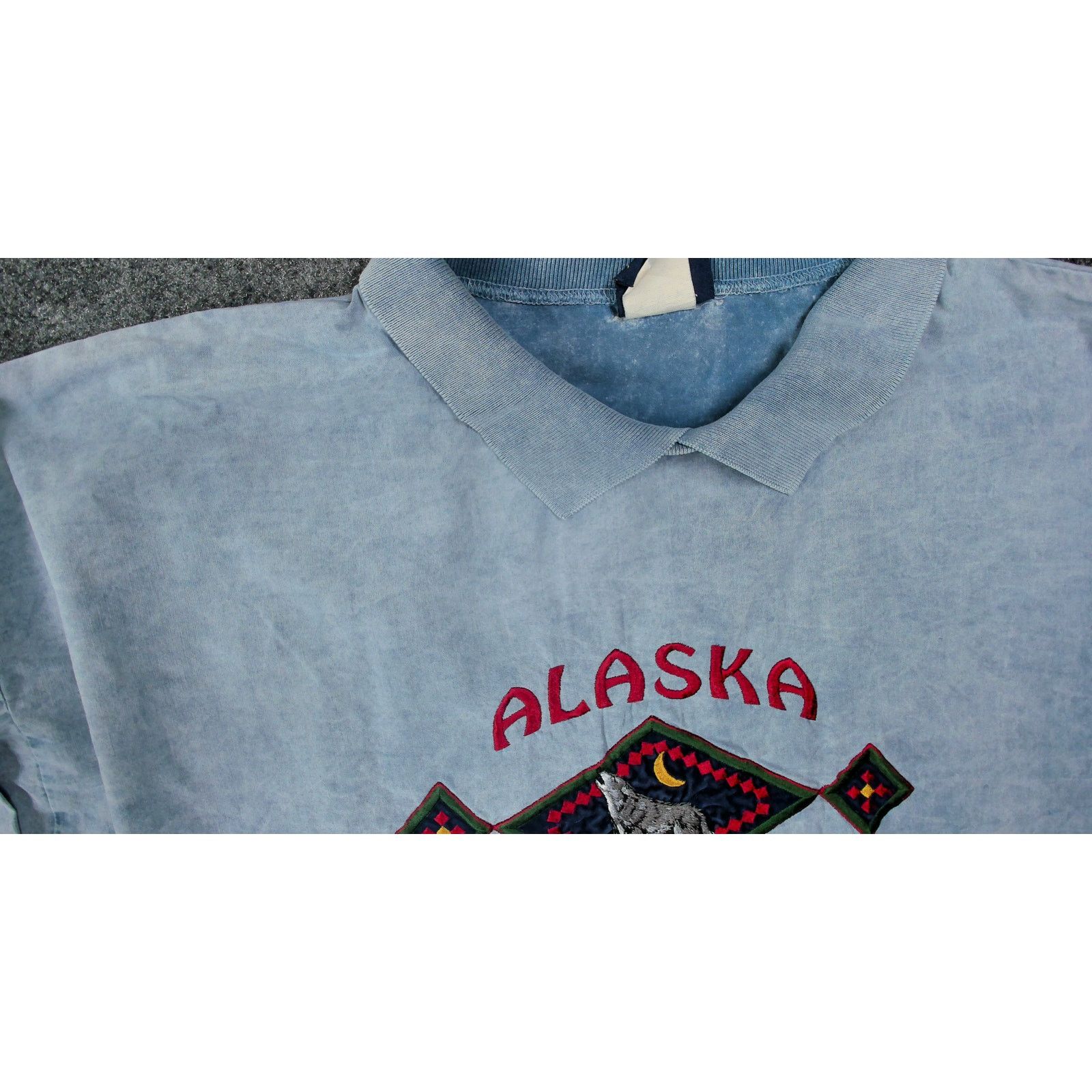 Vintage 90s Oarsman Alaska Wolf Ombre Knit Polo 3/4 Sleeve Boxy XXL Size US XXL / EU 58 / 5 - 10 Thumbnail
