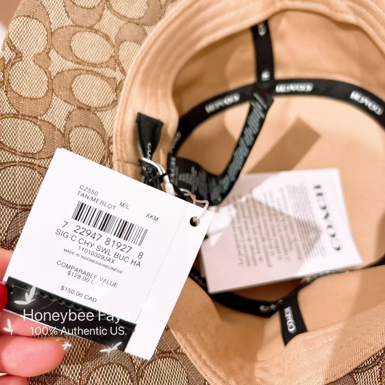 Coach 🍒 Signature Cherry Swirl Print Bucket Hat XS/S CZ550 Size ONE SIZE - 4 Thumbnail