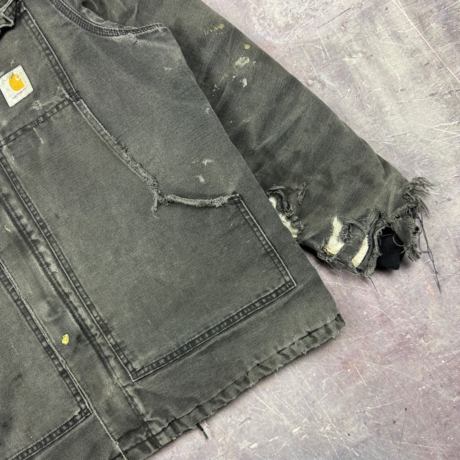 Carhartt × Vintage 90s Faded Black Thrashed Carhartt Arctic Work Jacket L 2321 Size US L / EU 52-54 / 3 - 5 Thumbnail