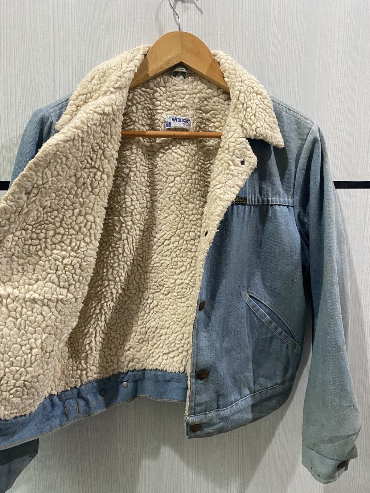 Vintage × Wrangler Vintage 70s Wrangler Sherpa Denim Jacket Size US S / EU 44-46 / 1 - 3 Thumbnail