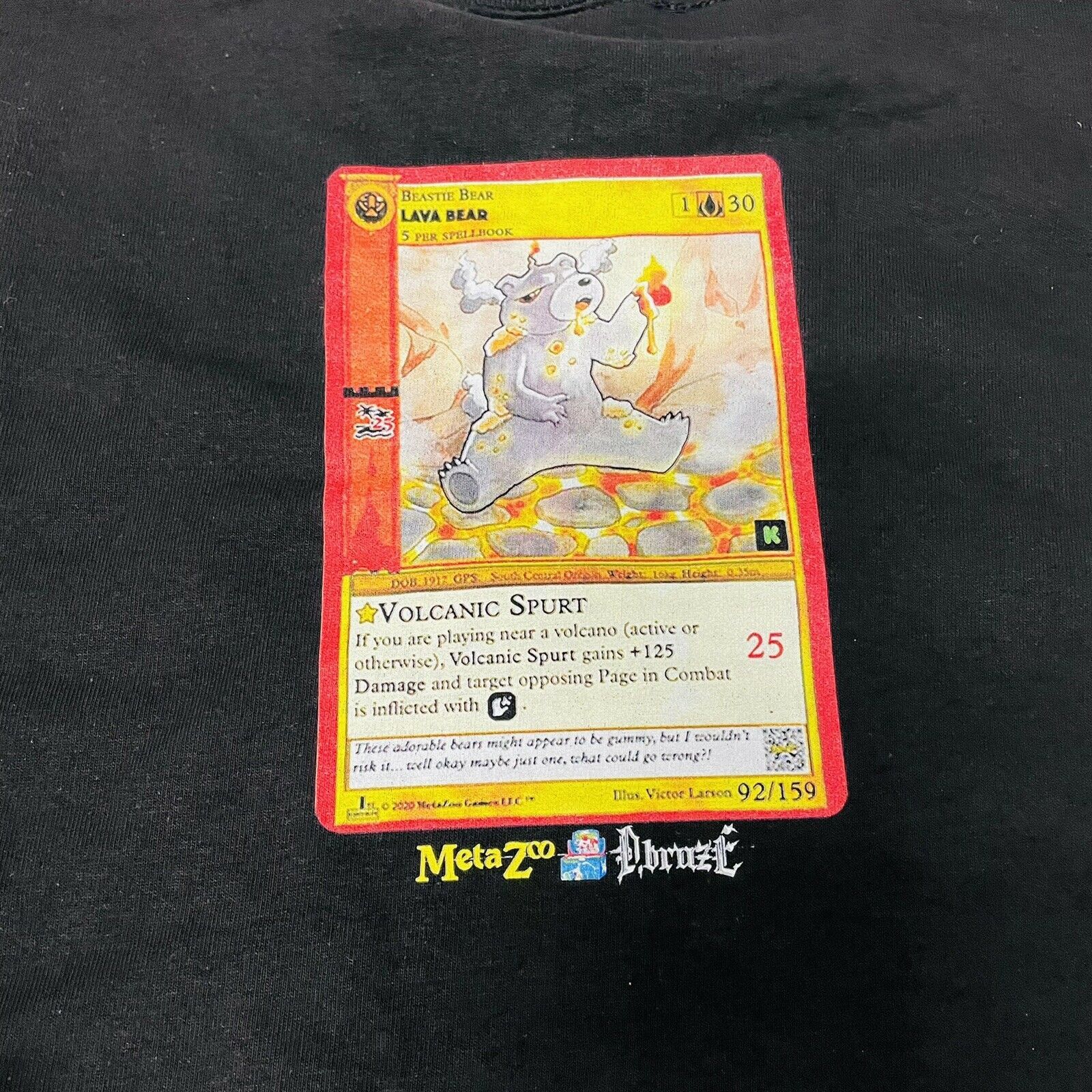 Pokemon DBruze x Metazoo CCG LAVA BEAR T-Shirt Size Small Black NEW Size US S / EU 44-46 / 1 - 5 Thumbnail