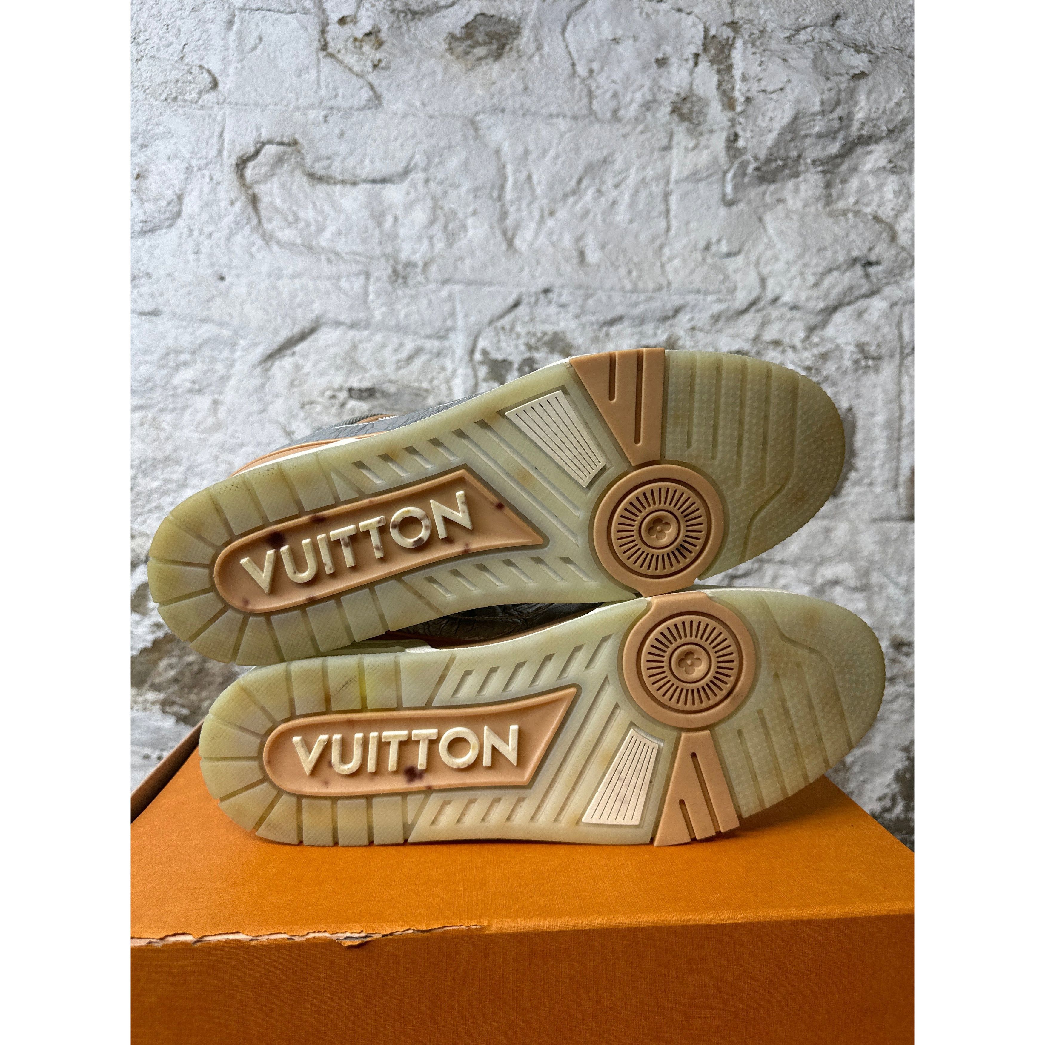 Louis Vuitton Louis Vuitton Tan Silver Trainer Sneaker Sz 11.5 (10LV) Size US 11.5 / EU 44-45 - 7 Thumbnail