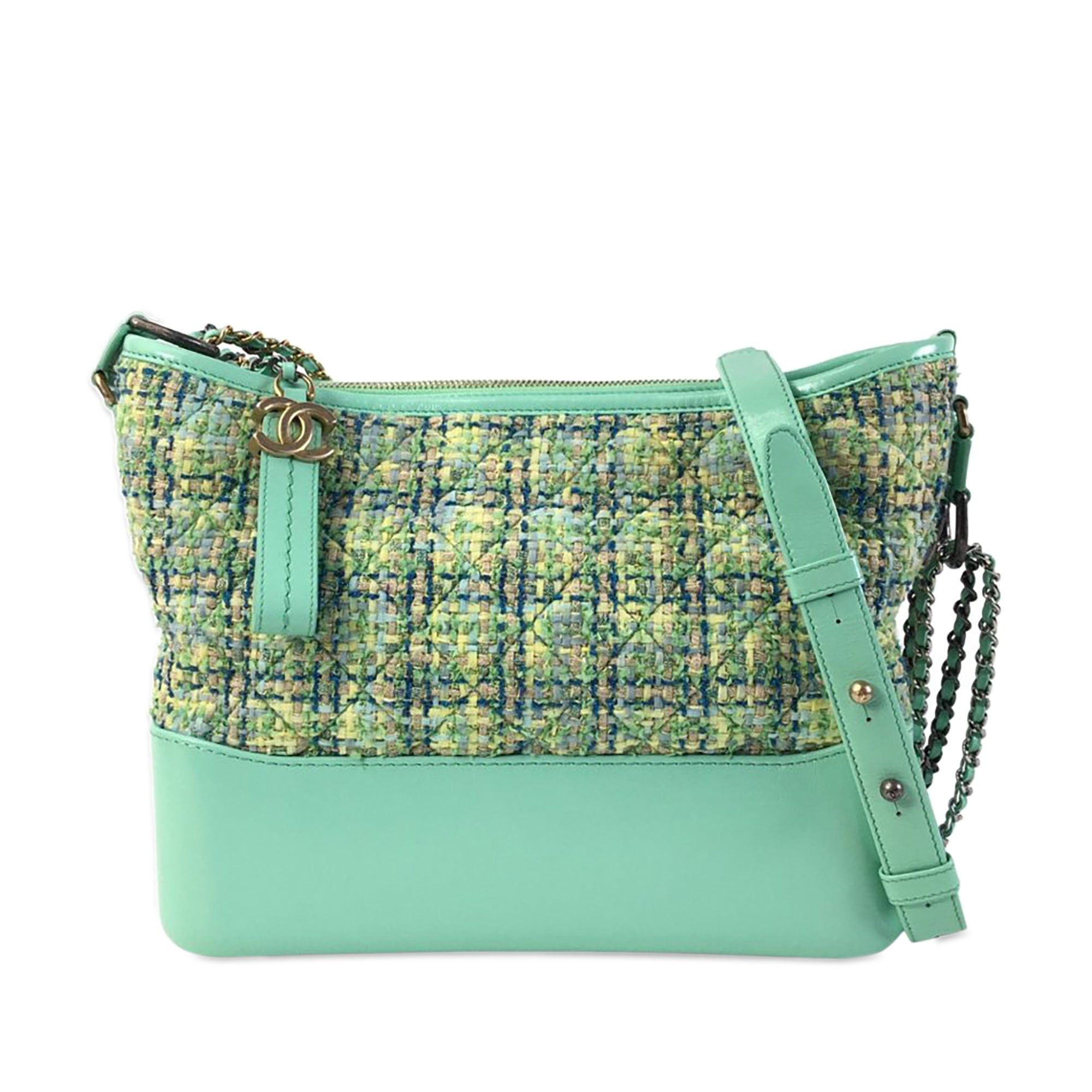 image of Chanel Medium Tweed Gabrielle Crossbody Crossbody Bag in Green, Women's