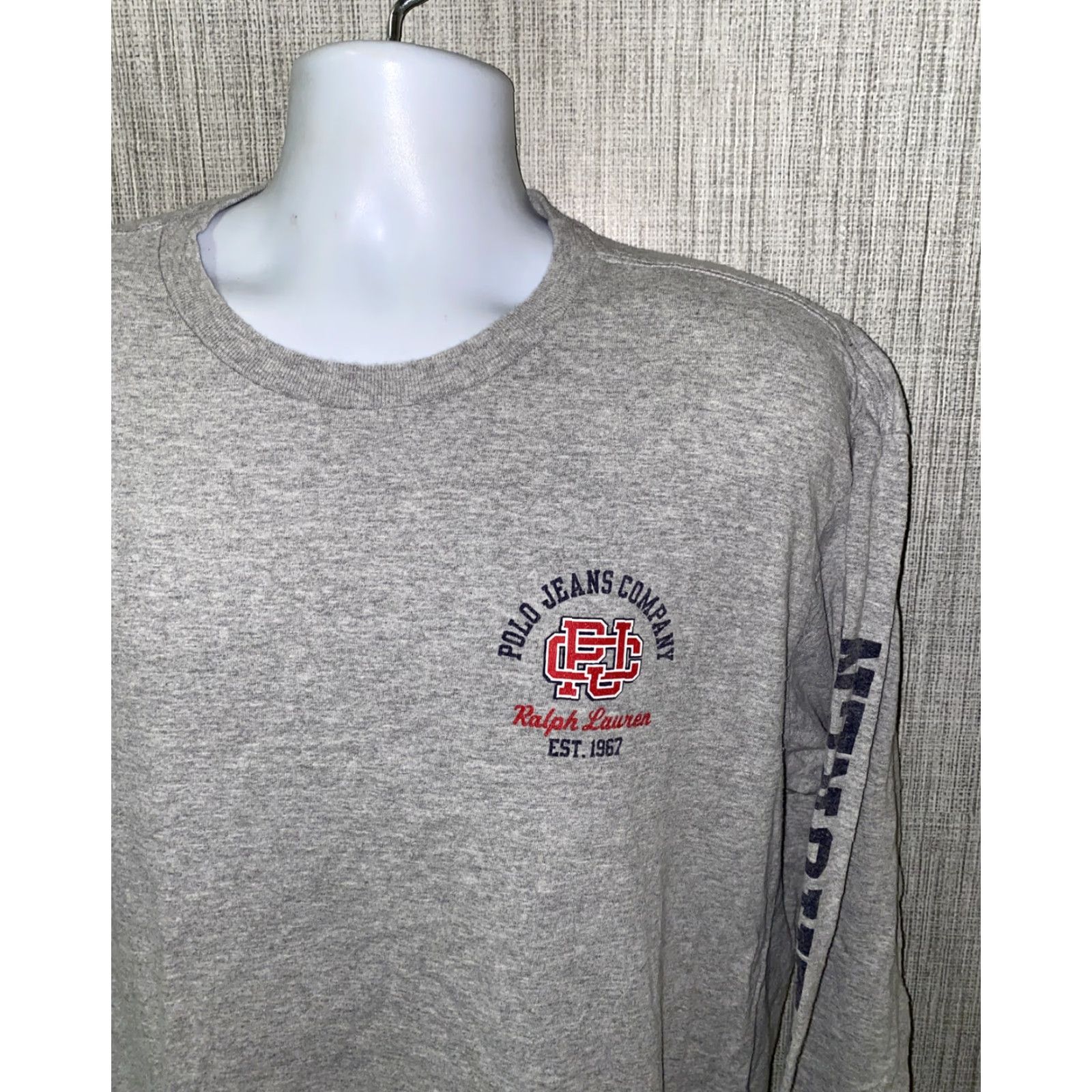 Ralph Lauren VTG Ralph Lauren Mens Gray Long Sleeve Graphic T-Shirt Size L Size US L / EU 52-54 / 3 - 2 Thumbnail