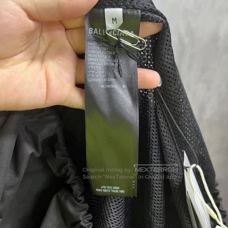 Balenciaga Black Logo Zip Sun Jacket.