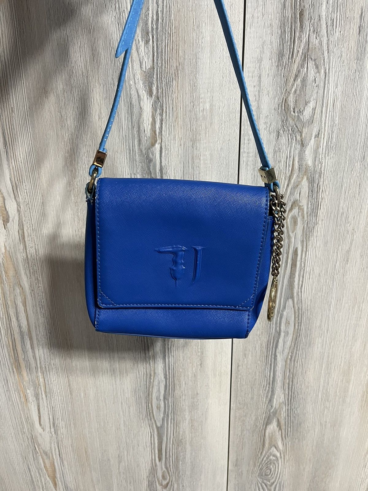 Trussardi Trussardi Jeans Womens Shoulder Bag Blue Logo Small Handle Size ONE SIZE - 2 Thumbnail