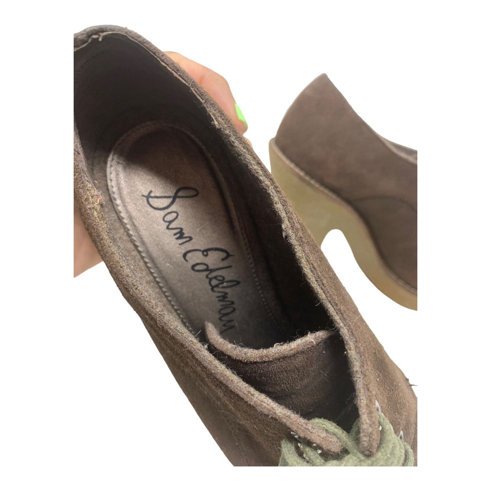 Sam Edelman Sam Edelman Suede Lace-Up High Heel Oxford Pump 7.5 M Size US 7.5 / IT 37.5 - 7 Thumbnail
