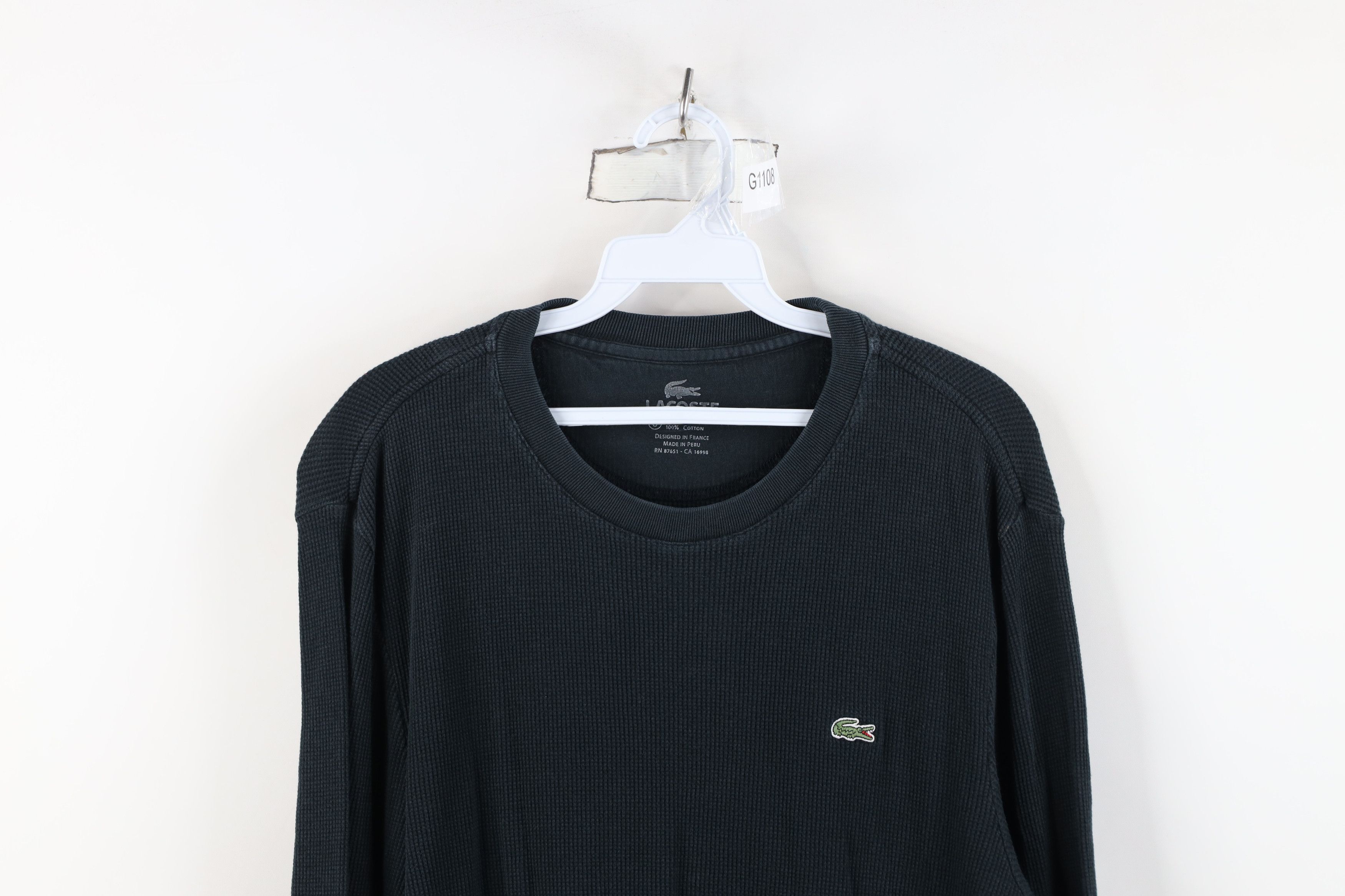 Lacoste Vintage Y2K Lacoste Croc Logo Thermal Waffle Knit T-Shirt Size US XL / EU 56 / 4 - 2 Thumbnail