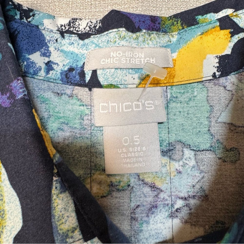 Chicos New Chico's No Iron Stretch Floral Tunic Size 0.5 US 6 Size M / US 6-8 / IT 42-44 - 6 Thumbnail