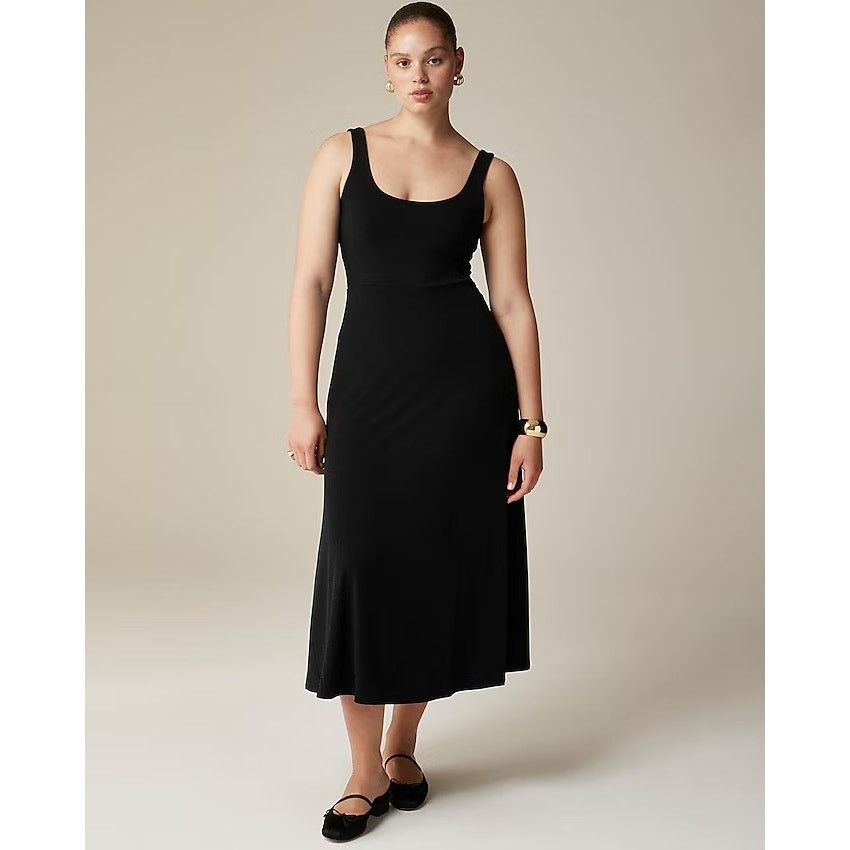 J.Crew NWOT J.Crew Scoopneck A-line Midi Dress Jersey Black Size XS Size XS / US 0-2 / IT 36-38 - 1 Thumbnail