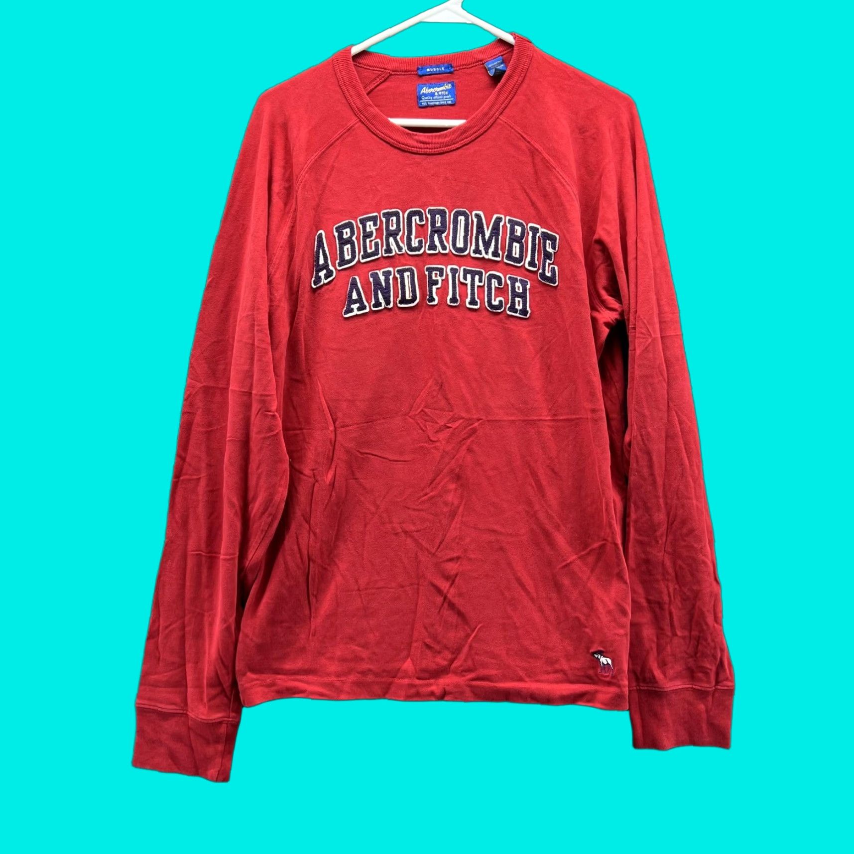 Abercrombie & Fitch VINTAGE Abercrombie & Fitch Sweater Men M Red Crewneck Pullover Muscle Vintage Cardigan? Size US M / EU 48-50 / 2 - 1 Thumbnail