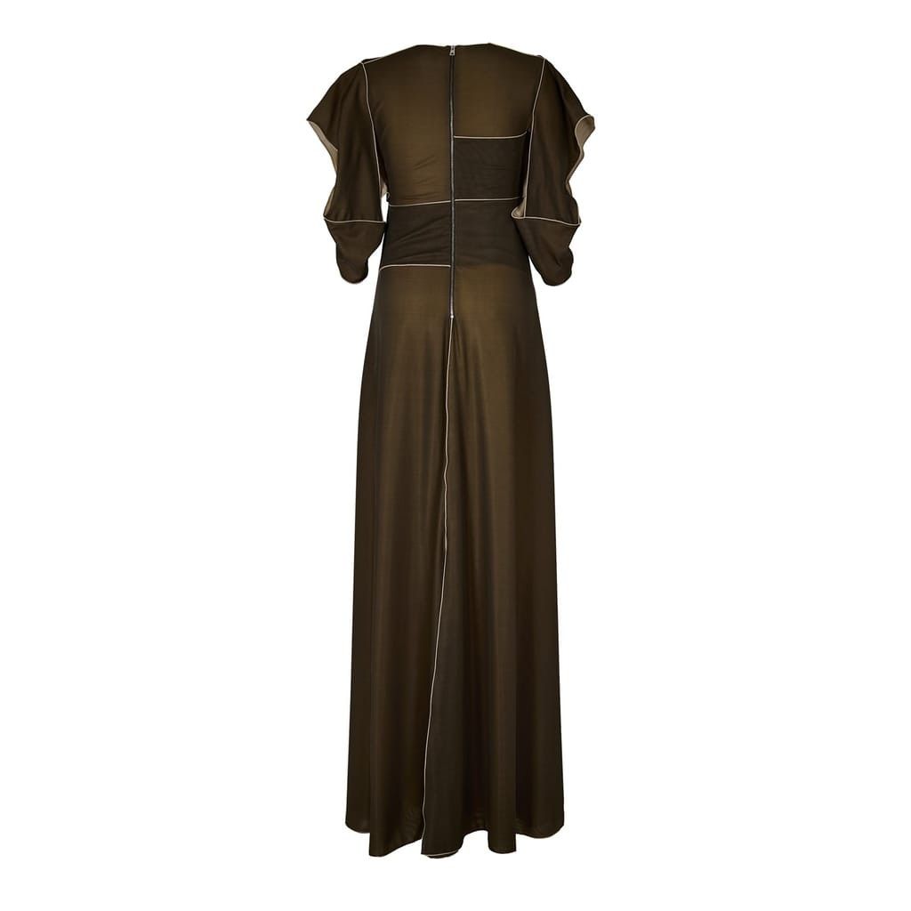 Bottega Veneta Bottega Veneta V-Neck Maxi Corsetry Dress in Green Size XS / US 0-2 / IT 36-38 - 3 Thumbnail