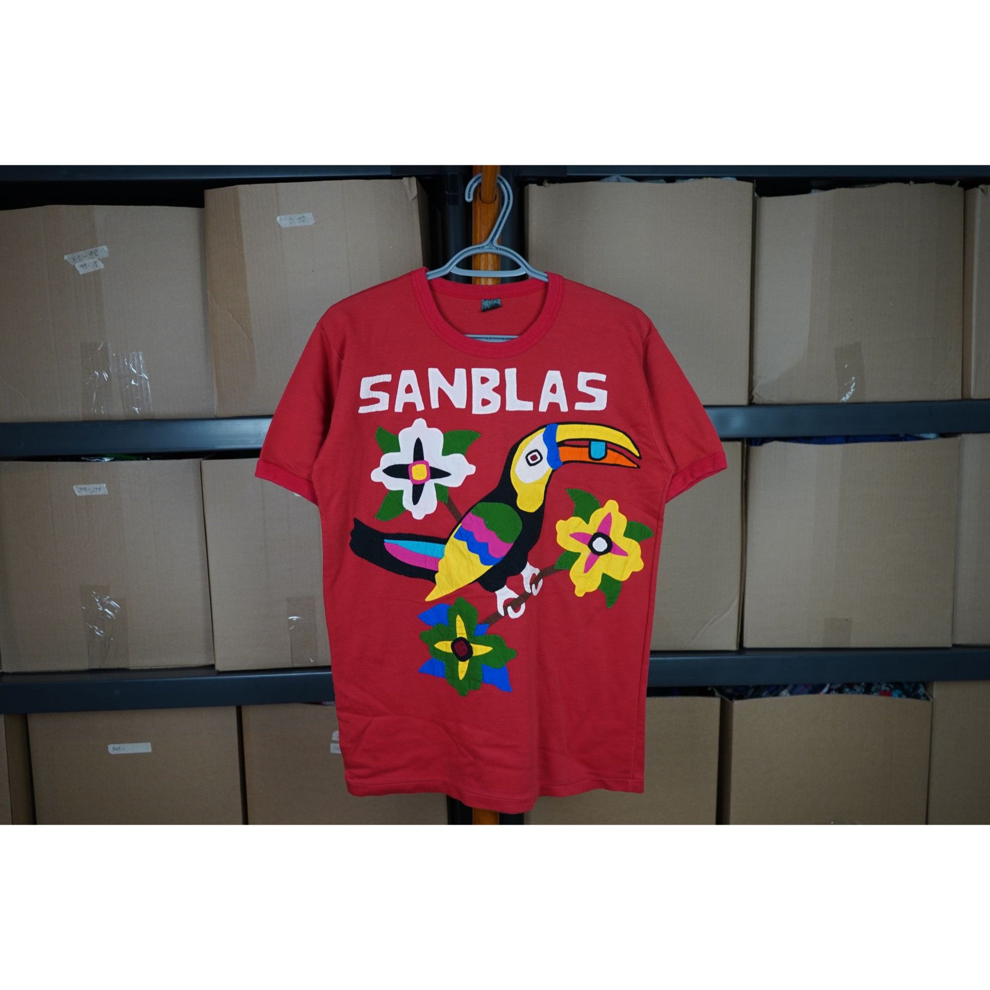 Vintage 90s Sanblas Beach Red Location Tshirt Men's L #404 Size US L / EU 52-54 / 3 - 1 Thumbnail
