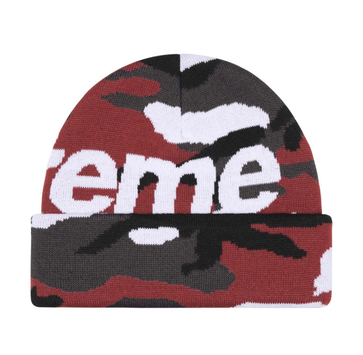 Supreme Supreme Big Logo Beanie Red Camo FW25 Size ONE SIZE - 2 Thumbnail