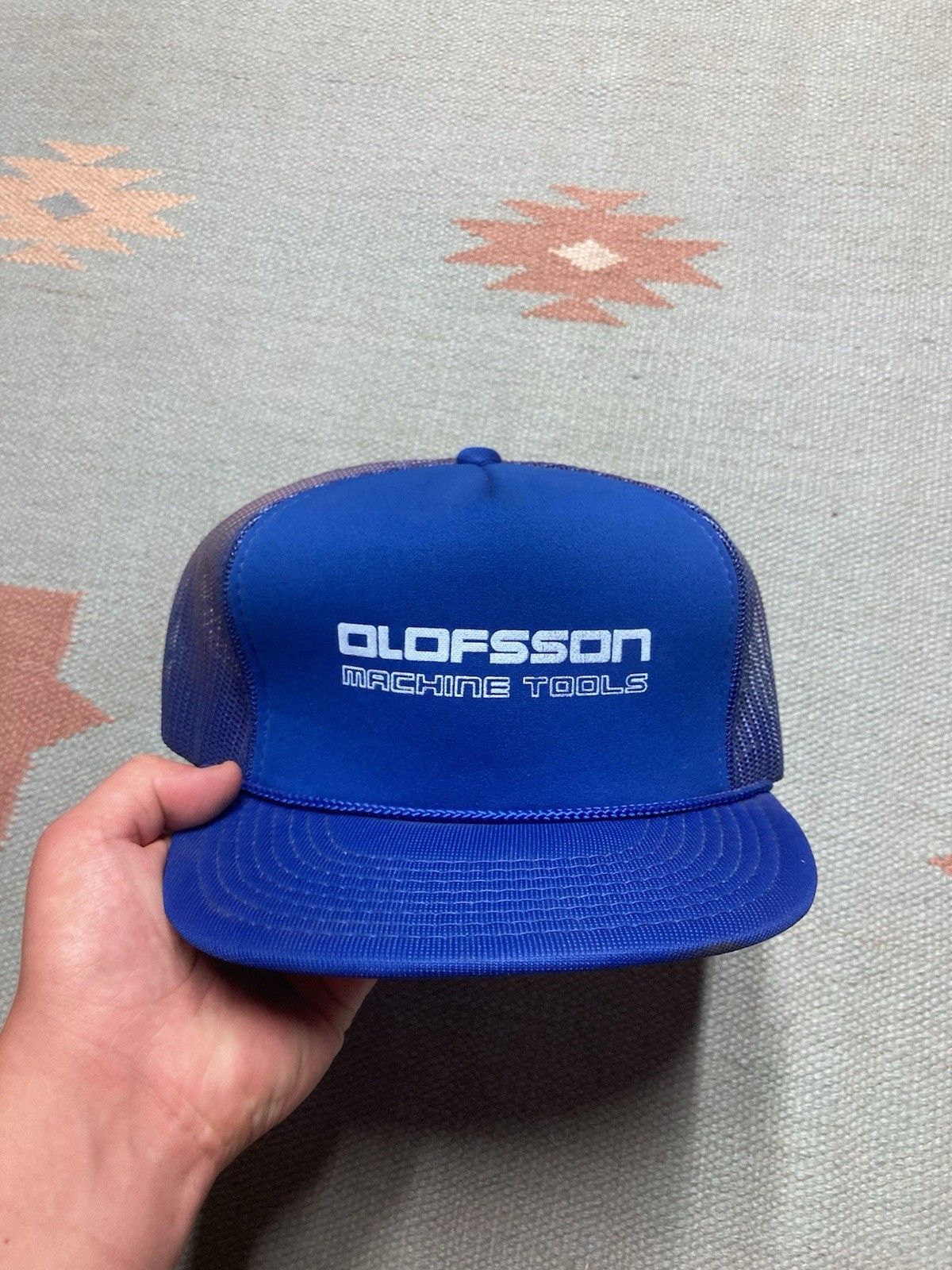 Vintage Vintage trucker hat Olofsson machine tools SnapBack blue Size ONE SIZE - 2 Thumbnail