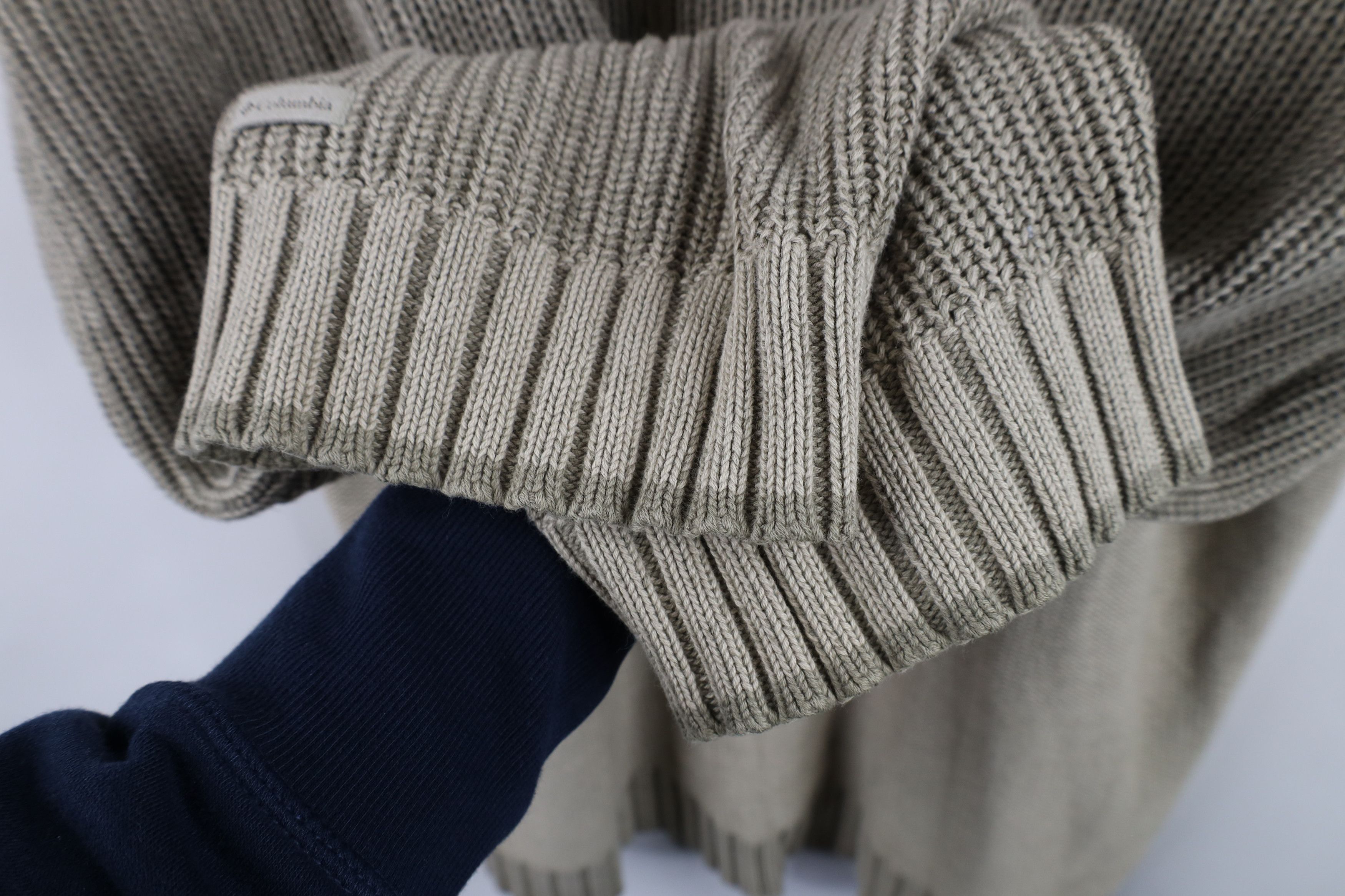 Columbia × Vintage Vintage 90s Columbia Fit Marled Ribbed Knit Sweater Beige Size US L / EU 52-54 / 3 - 5 Thumbnail