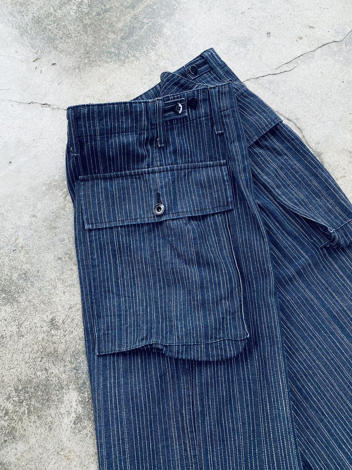 Indigo Vintage Trans Continents Indigo Herringbone Pants Size US 31 - 9 Thumbnail
