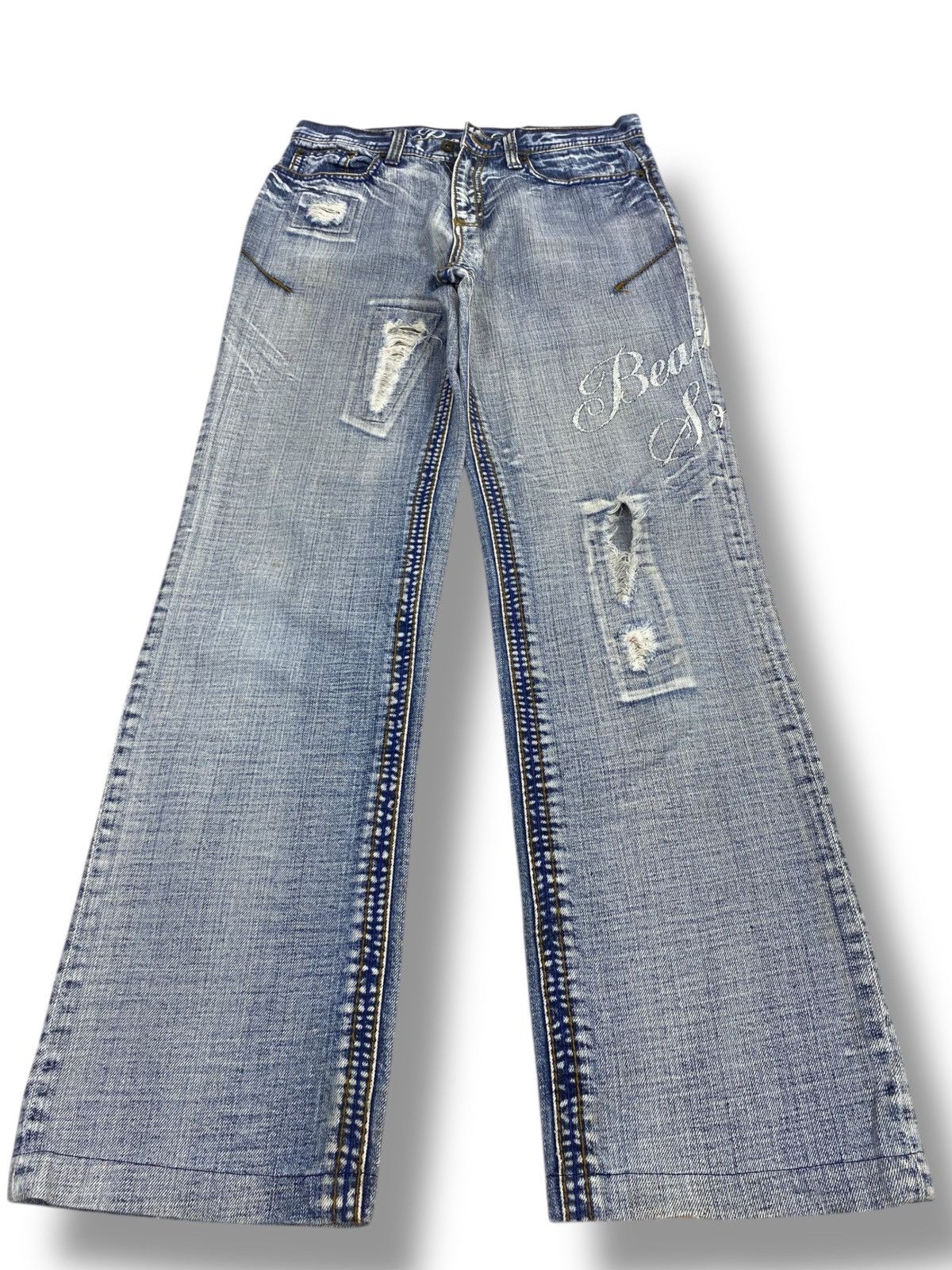 Japanese Brand Japanese Brand Acid Light Wash Style Loose Jeans Size US 32 / EU 48 - 1 Thumbnail