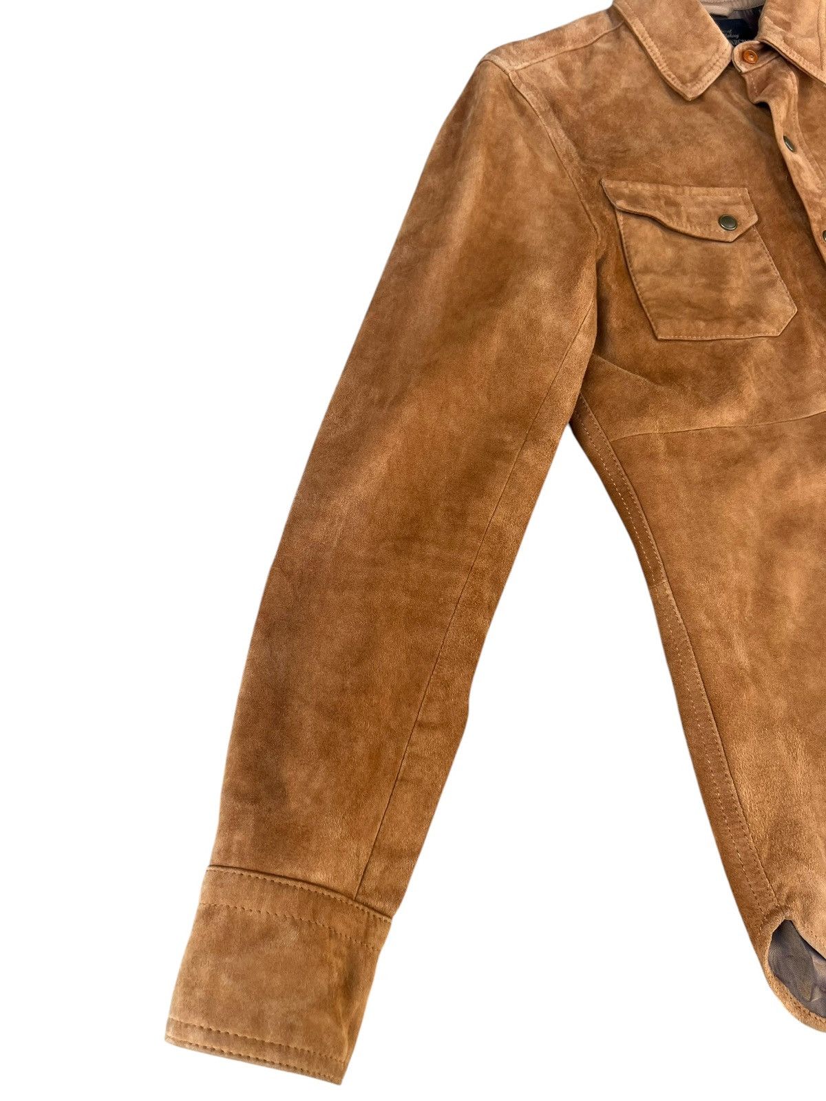 Leather United Arrows Goatskin Suede Leather Western Shirt Size US S / EU 44-46 / 1 - 7 Thumbnail