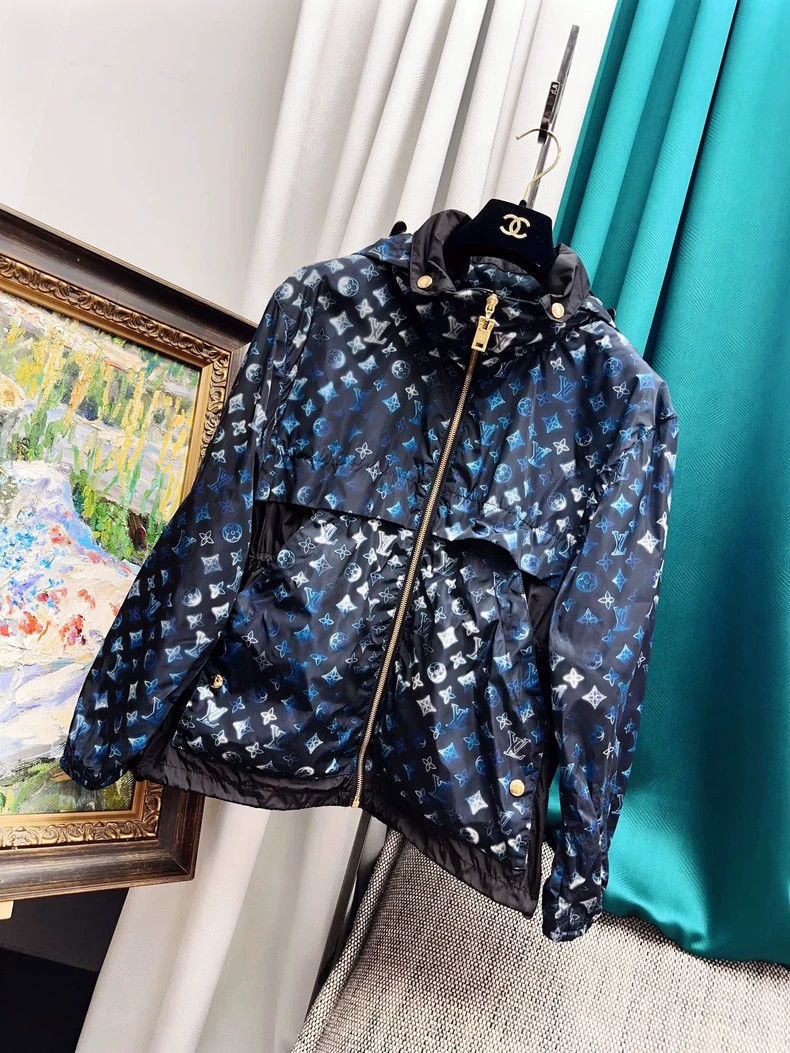 LOUIS VUITTON Full-print blue and black patchwork drawstrin