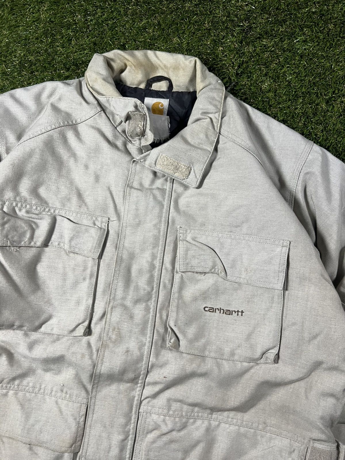 Carhartt Vintage 90s Carhartt Fall Faded Chore Coat Detroit Jacket Size US XL / EU 56 / 4 - 2 Thumbnail