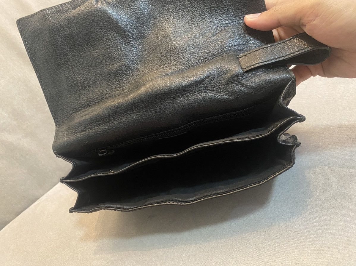 Gucci Gucci Leather Clutch Bag Black Made Italy Size ONE SIZE - 10 Thumbnail