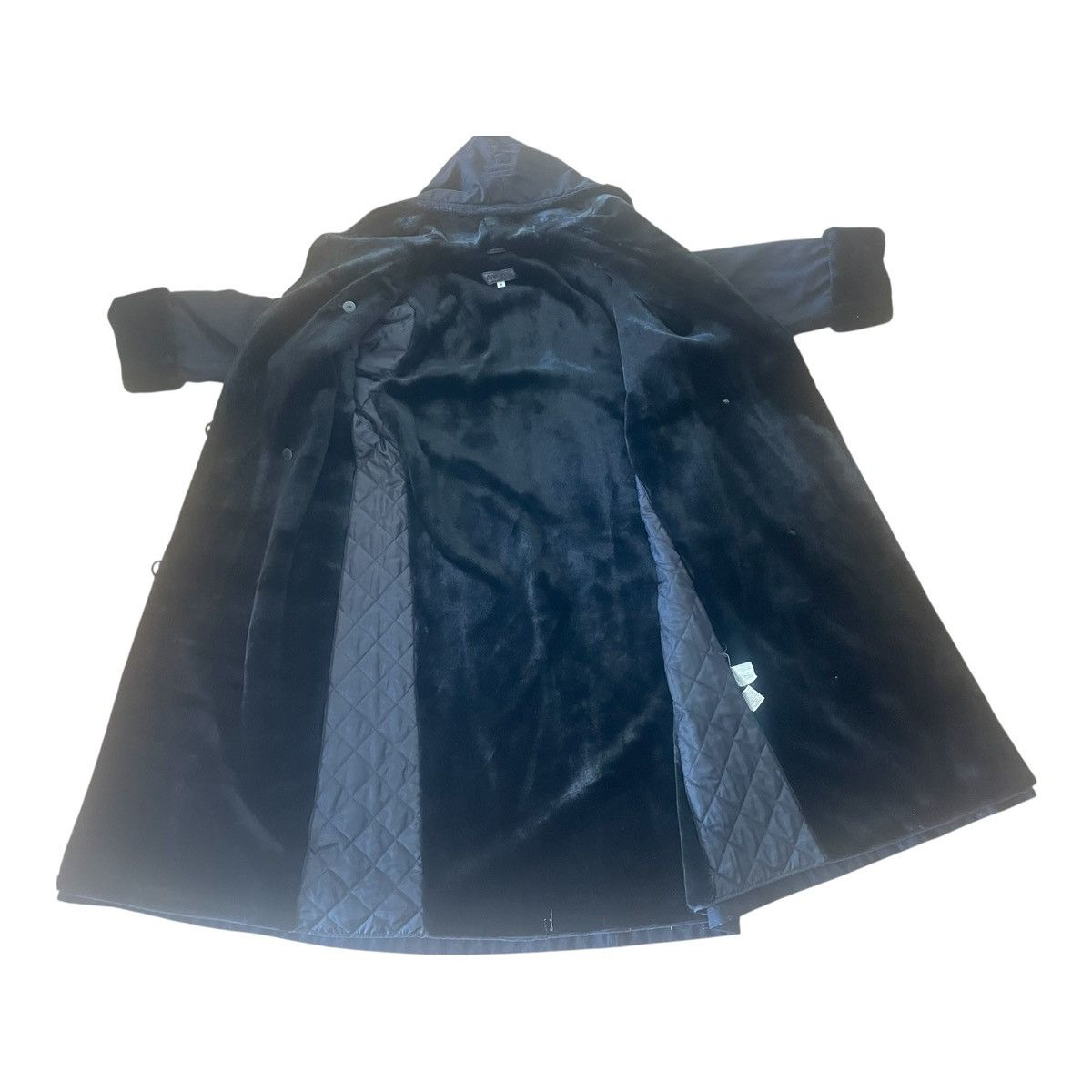 Other Vintage Women’s Apropos Black Faux Fur Lined Long Raincoat Size L / US 10 / IT 46 - 6 Thumbnail